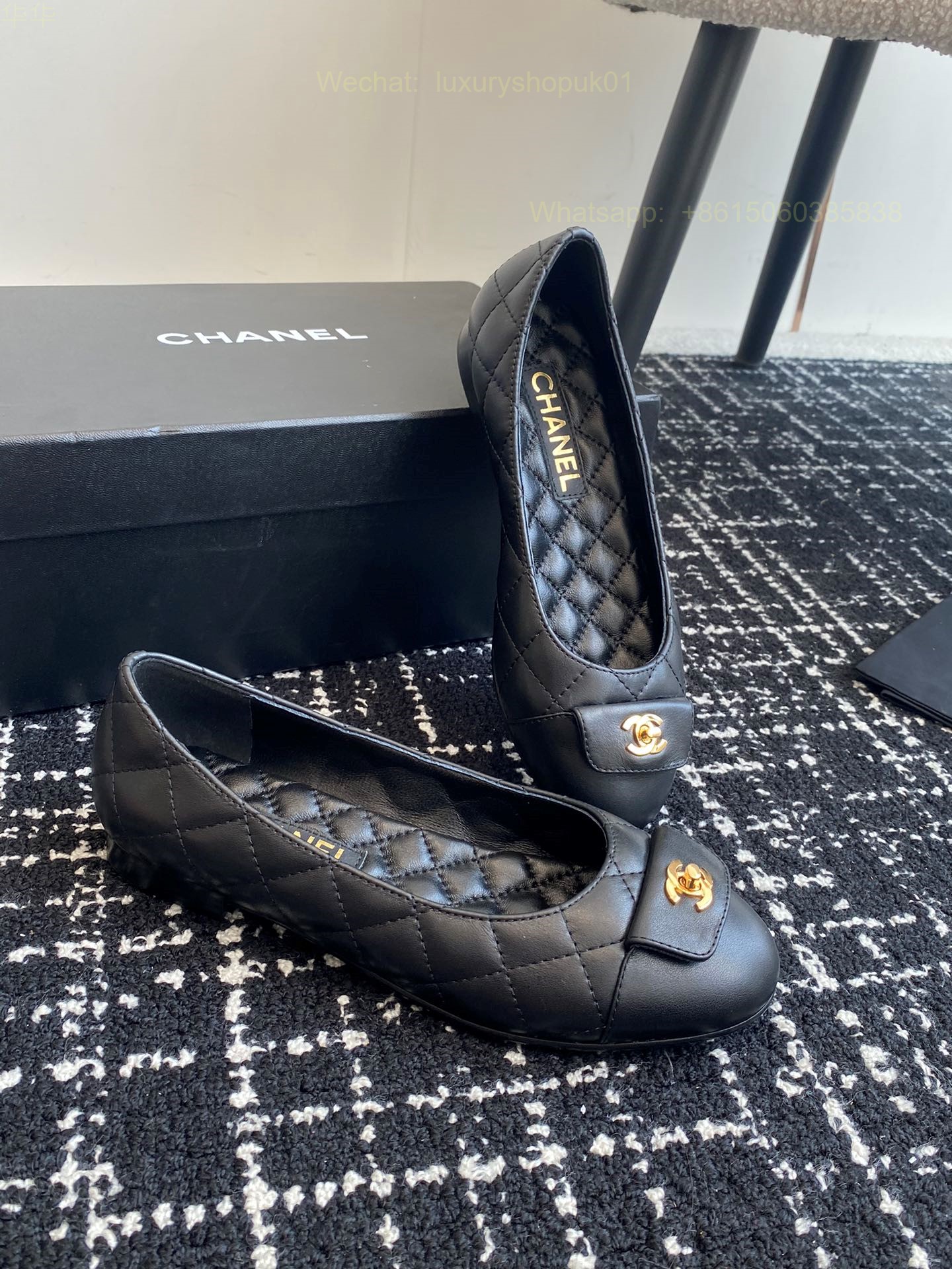 Chanel Ballet flats Leather CC Logo Women Shoes