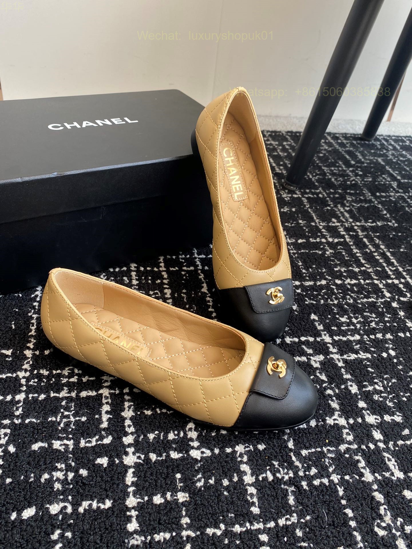 Chanel Ballet flats Leather CC Logo Women Shoes