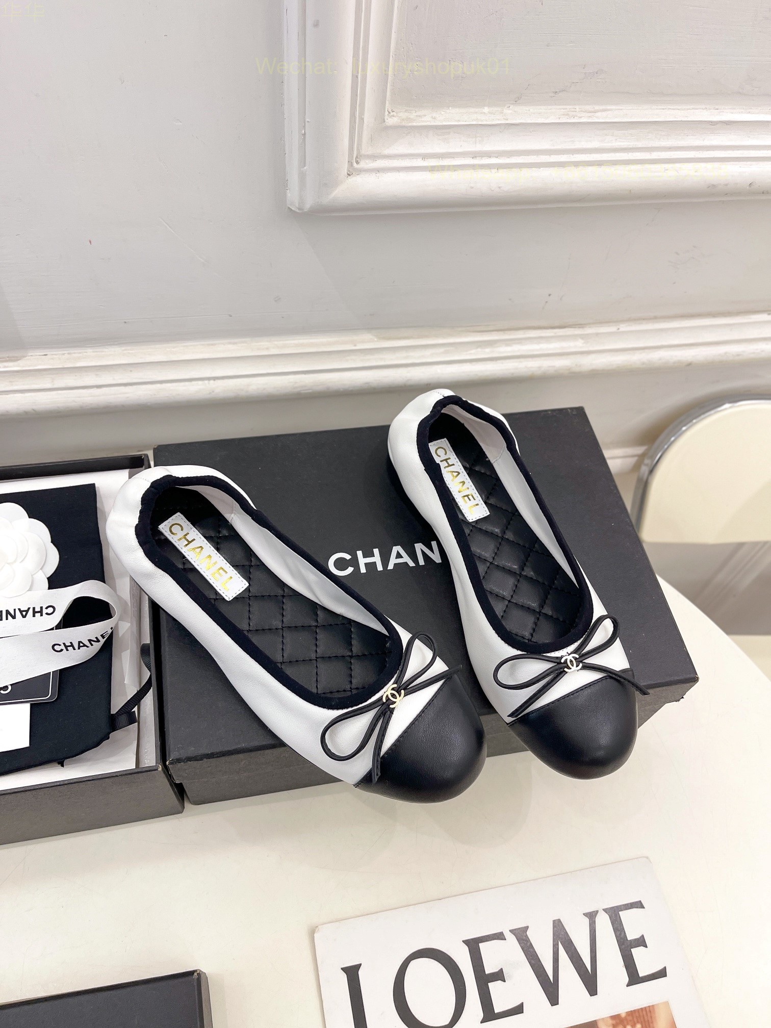 Chanel Bow Ballet Flats CC Logo Women Shoes