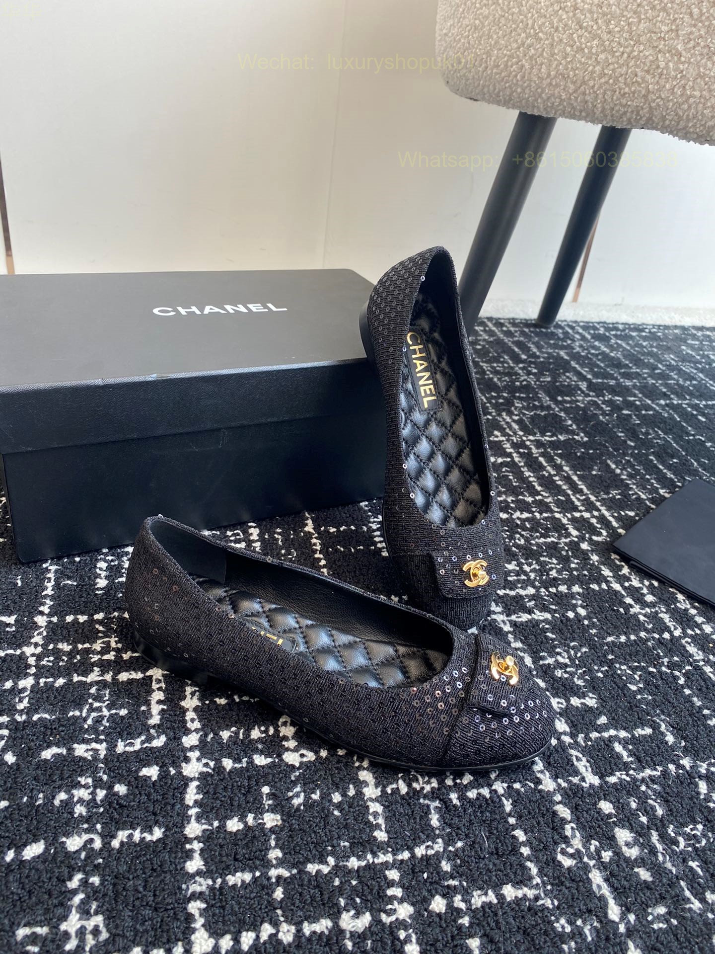 Chanel Ballet flats Leather CC Logo Women Shoes