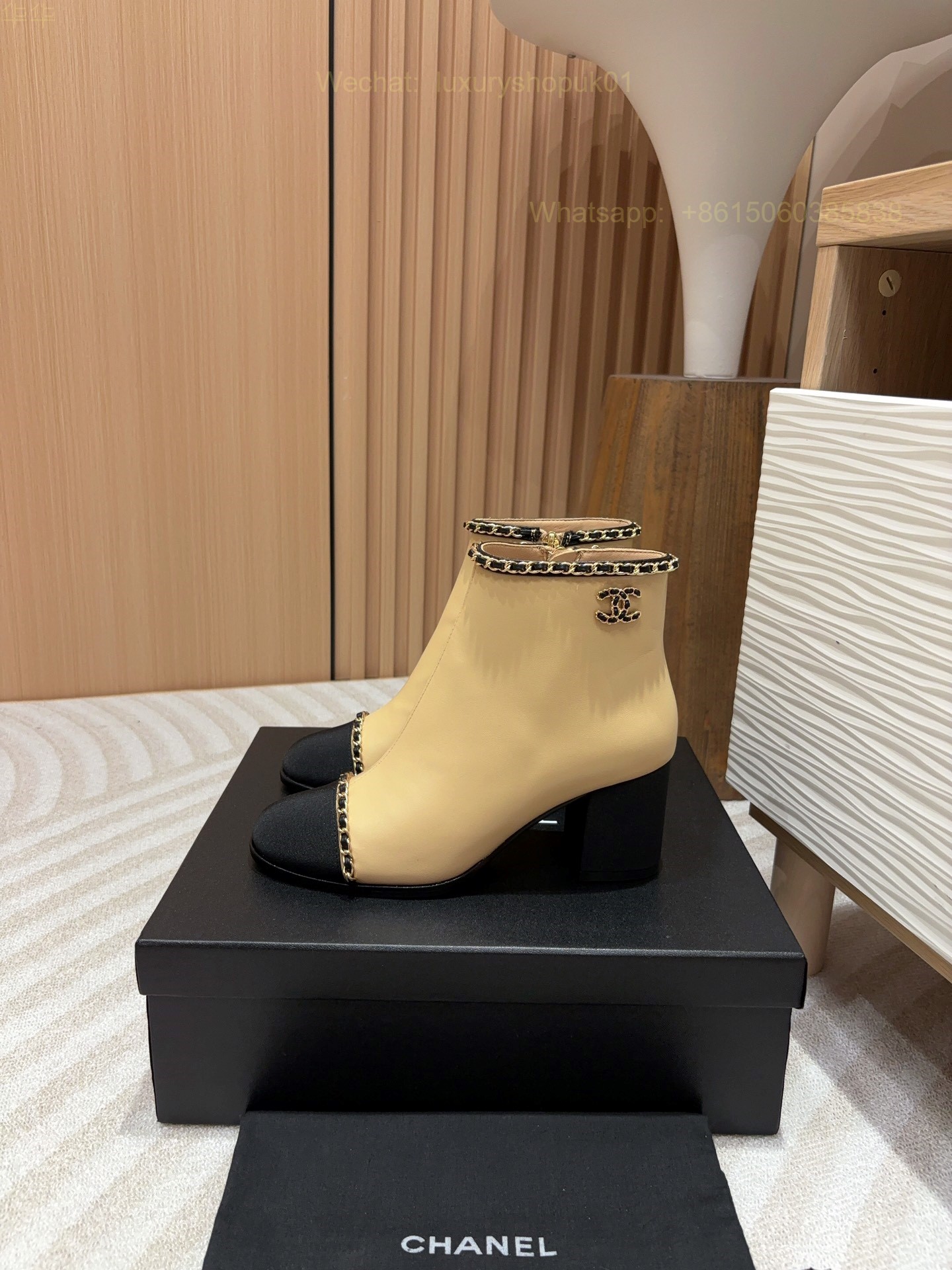 Chanel Chain-Link Mid-Calf Boots High heels Women Shoes
