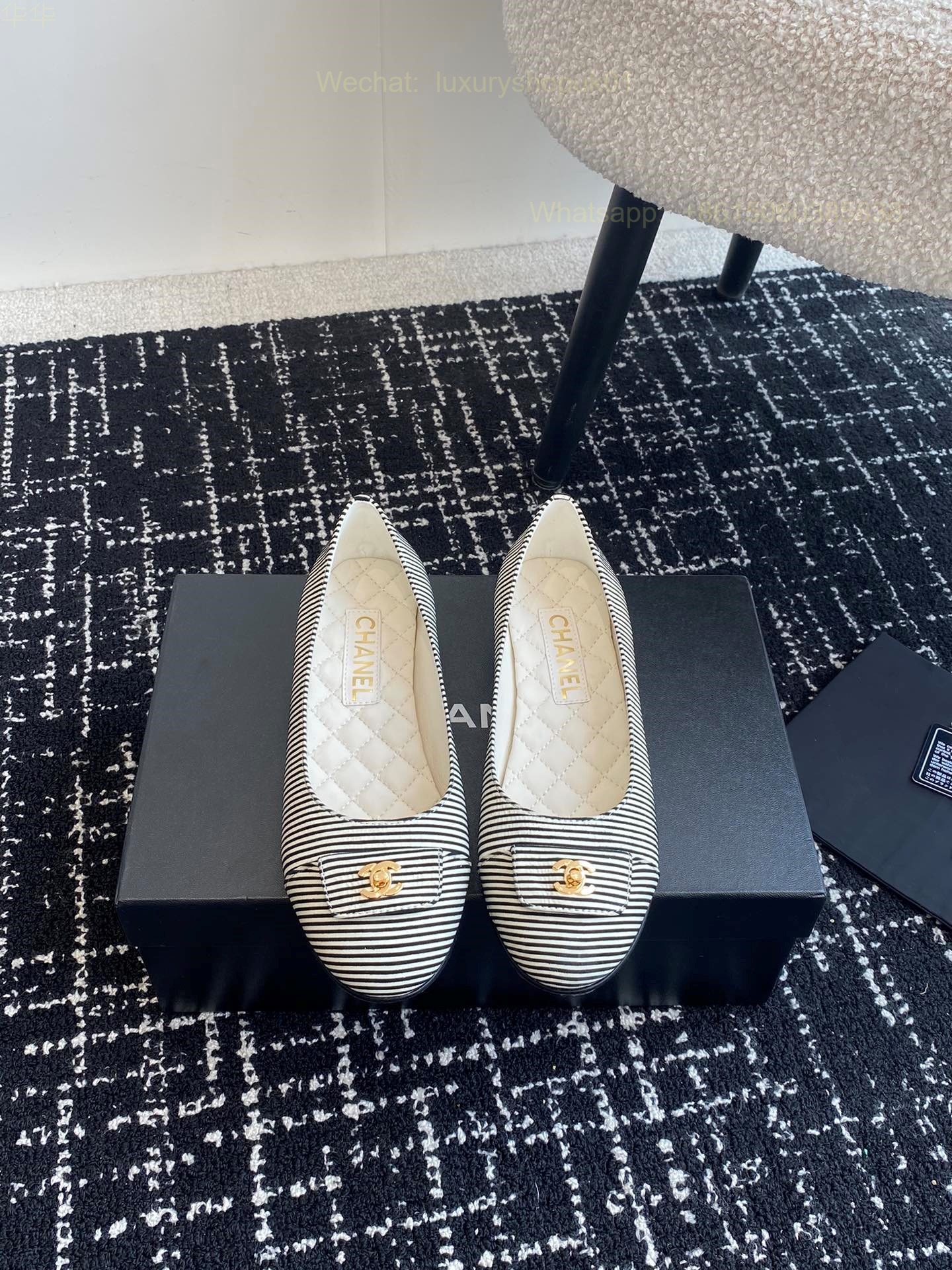 Chanel Ballet flats Leather CC Logo Women Shoes