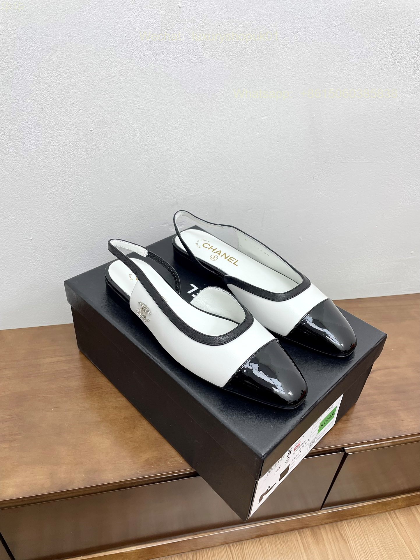 Chanel Tweed Slingback Flats Women Shoes