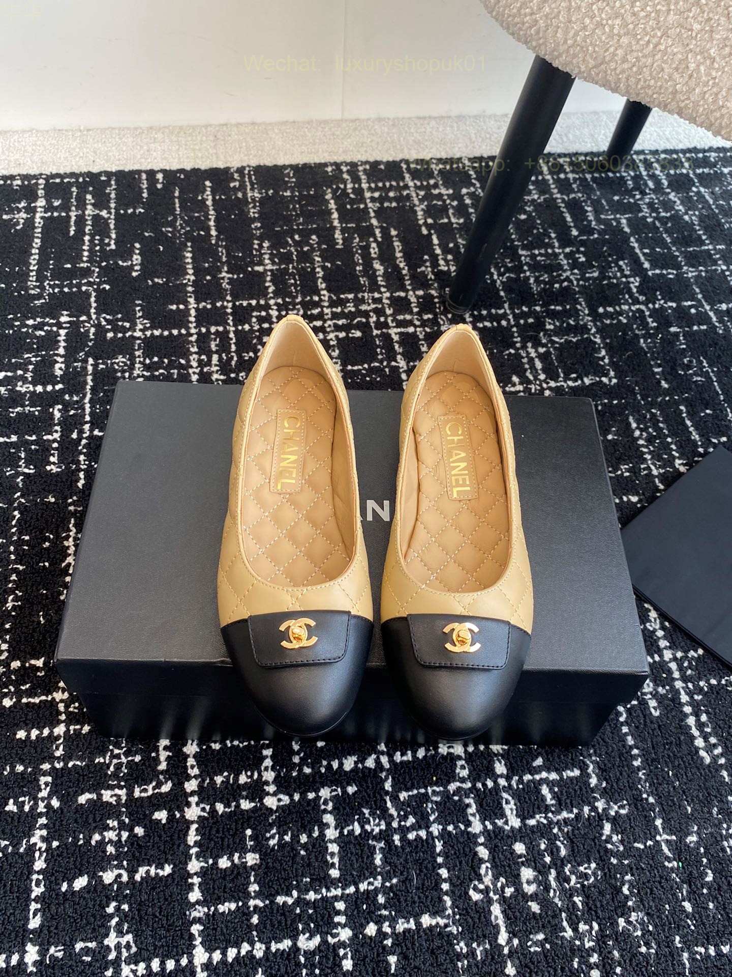 Chanel Ballet flats Leather CC Logo Women Shoes