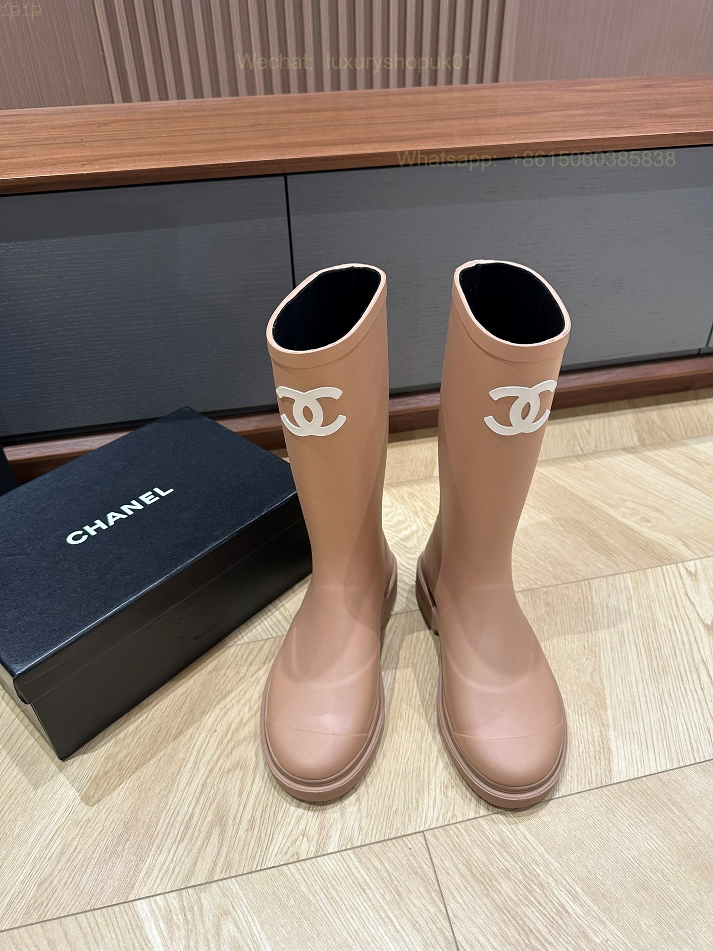 Chanel Rubber CC Logo Rain Boots Women Shoes