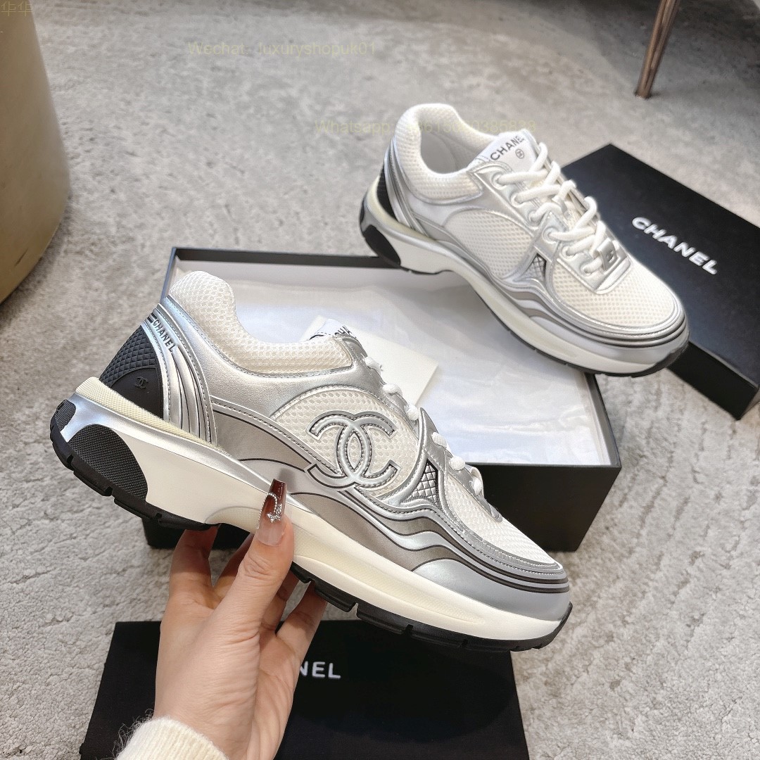 Mens Chanel Sneaker CC Logo Runner Shoes
