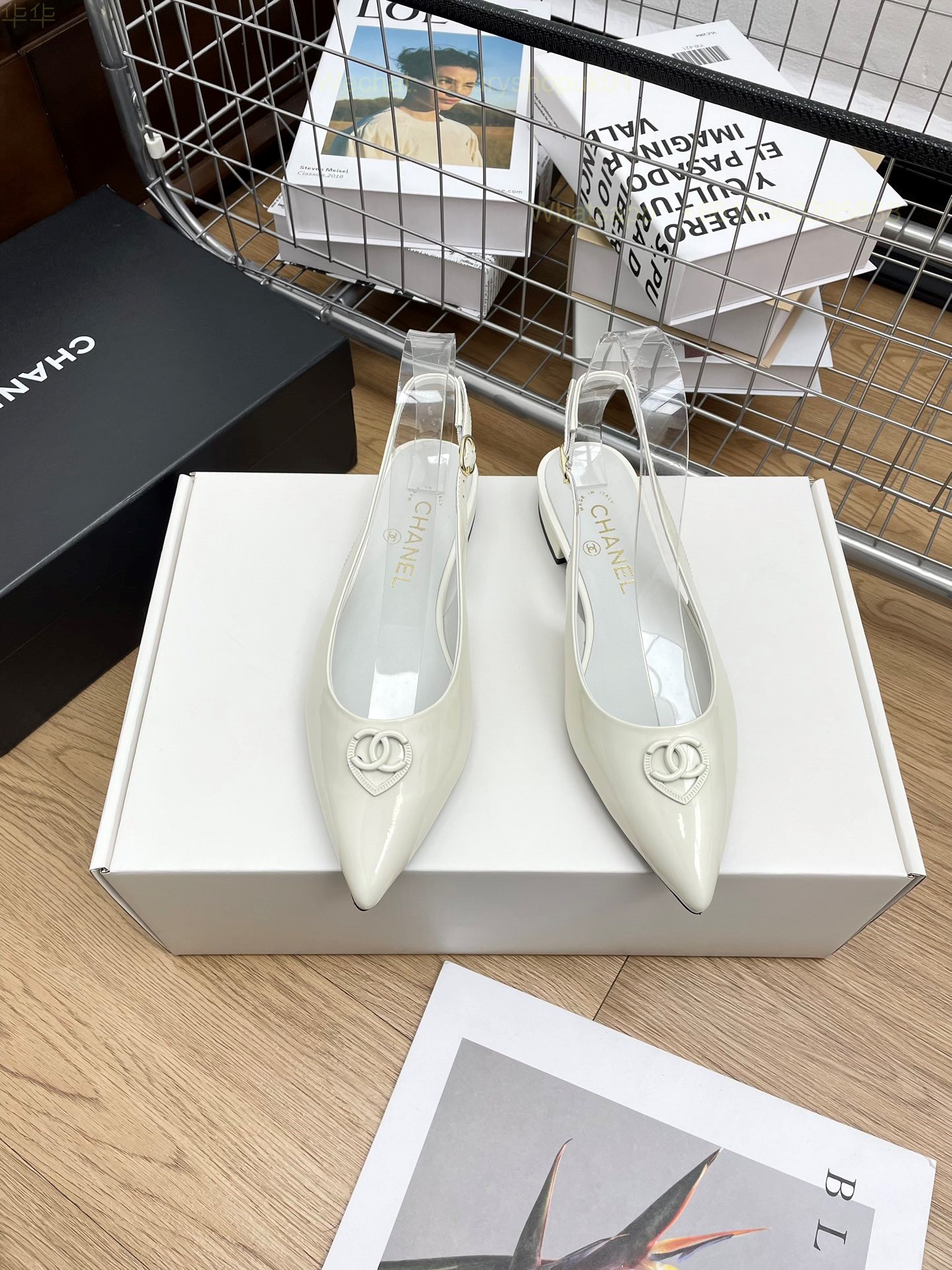 Chanel Leather Slingback Ballet flat CC Logo Women Shoes
