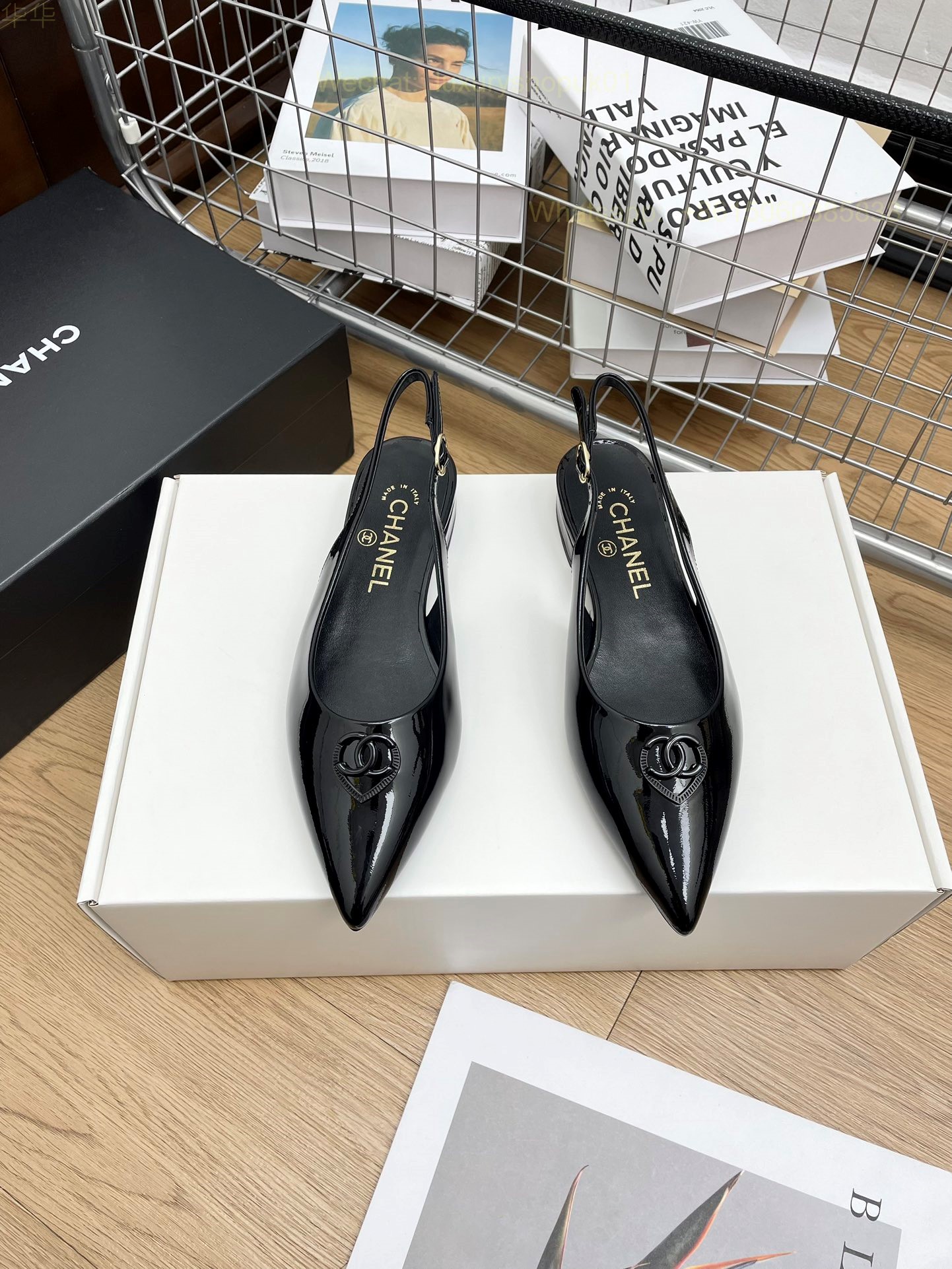 Chanel Leather Slingback Ballet flat CC Logo Women Shoes
