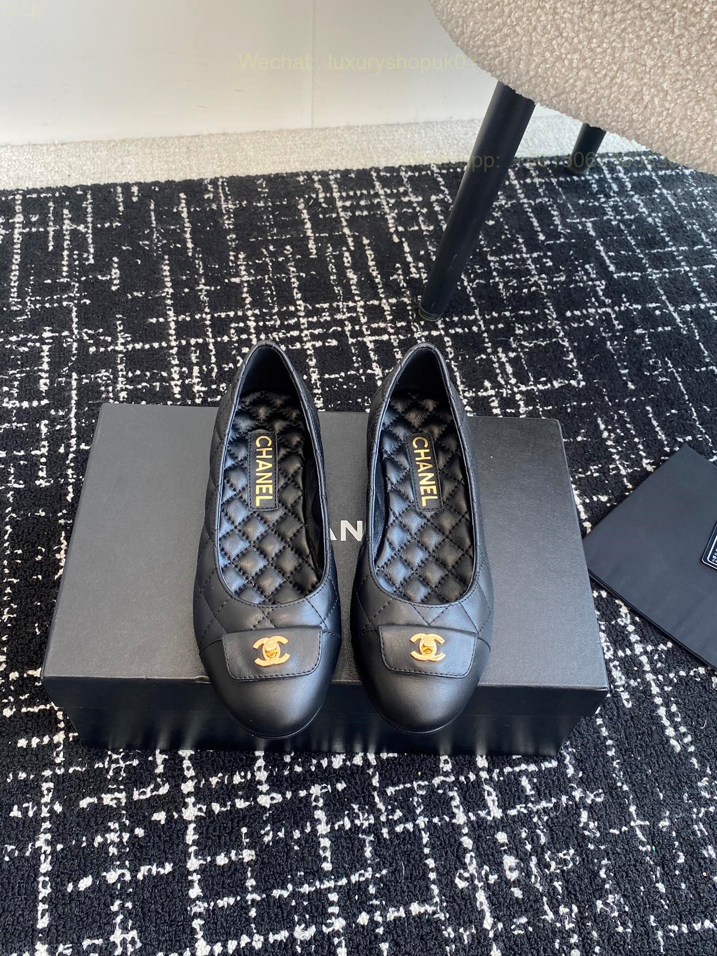 Chanel Ballet flats Leather CC Logo Women Shoes