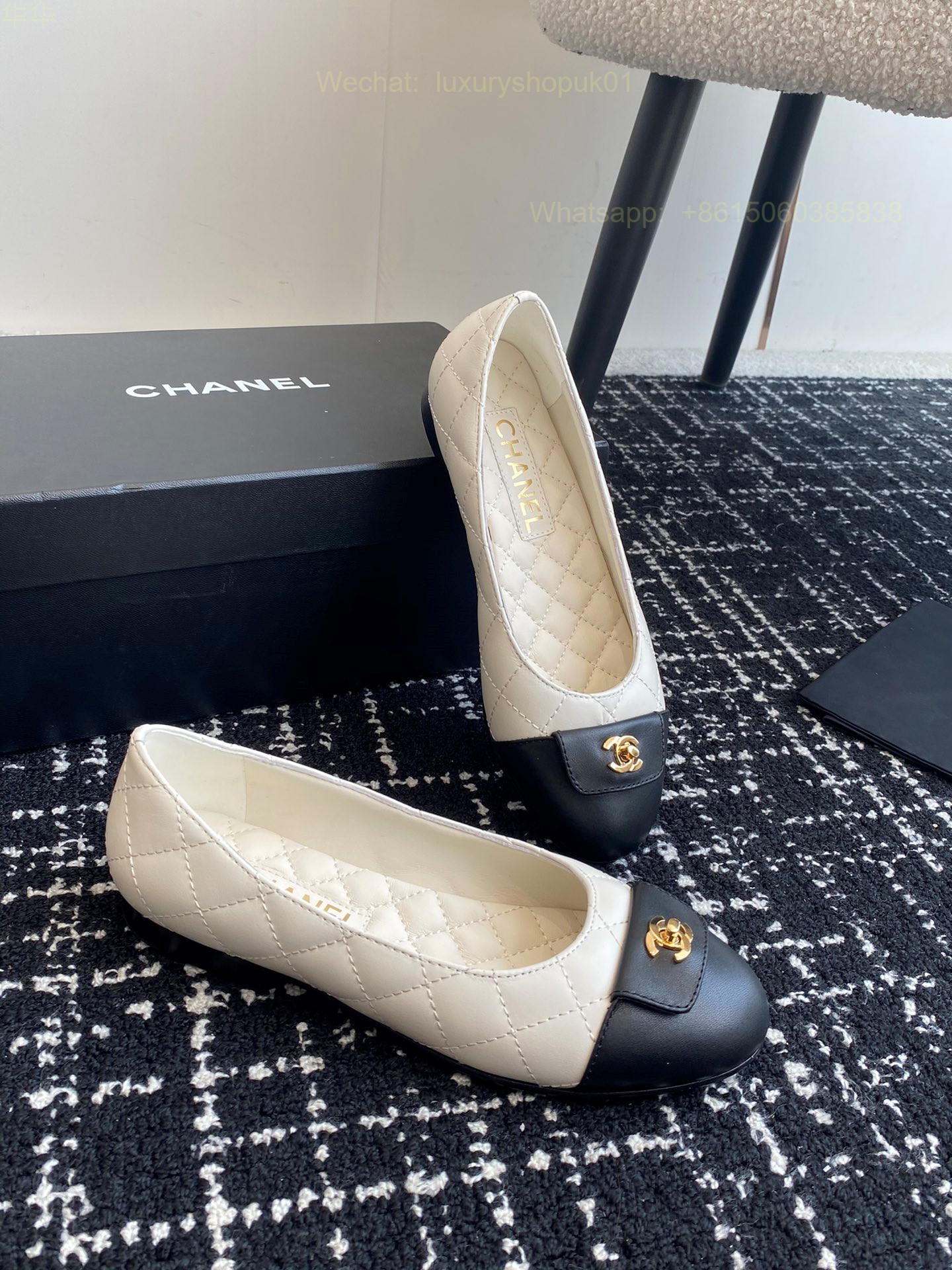 Chanel Ballet flats Leather CC Logo Women Shoes