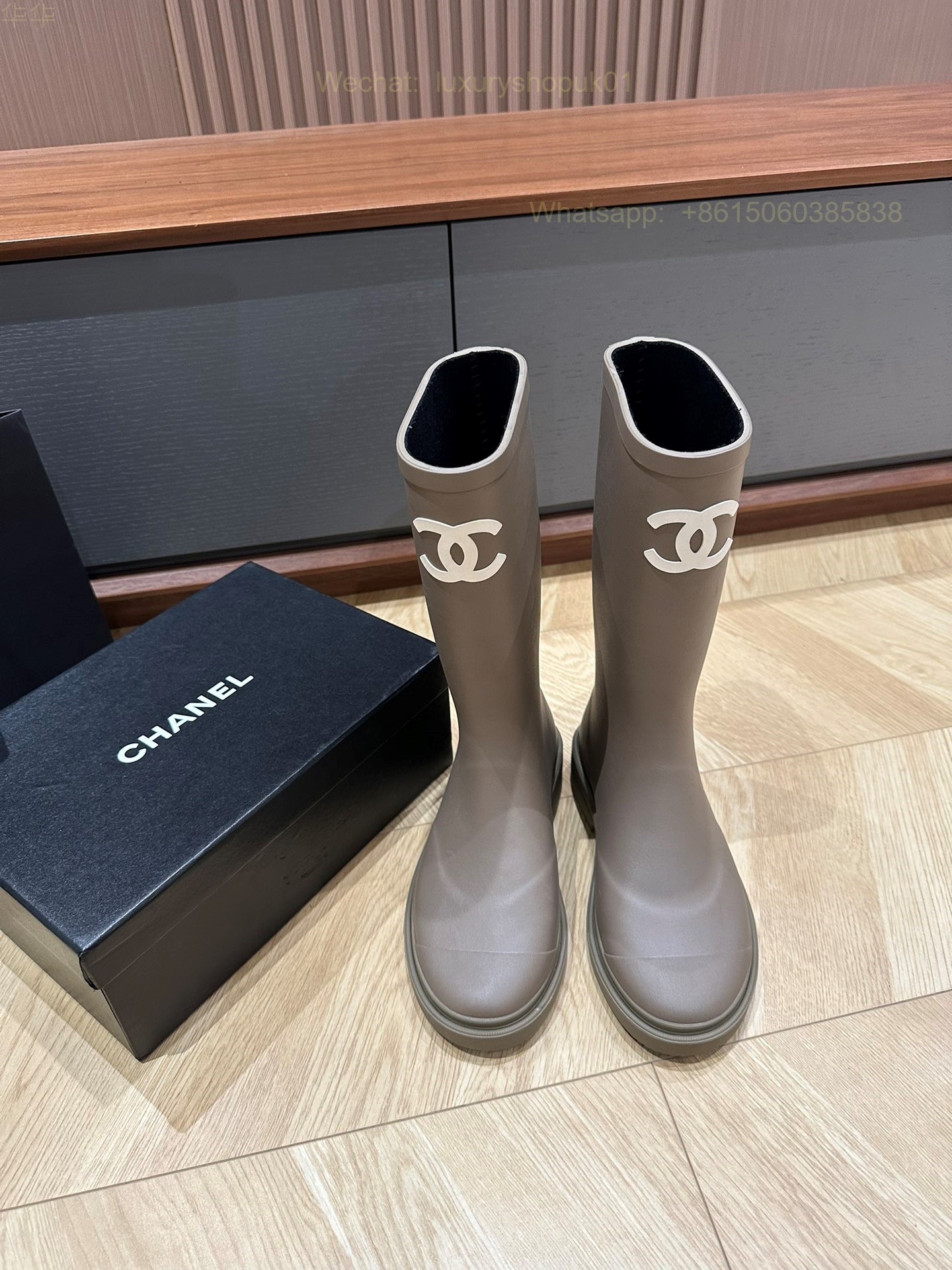 Chanel Rubber CC Logo Rain Boots Women Shoes