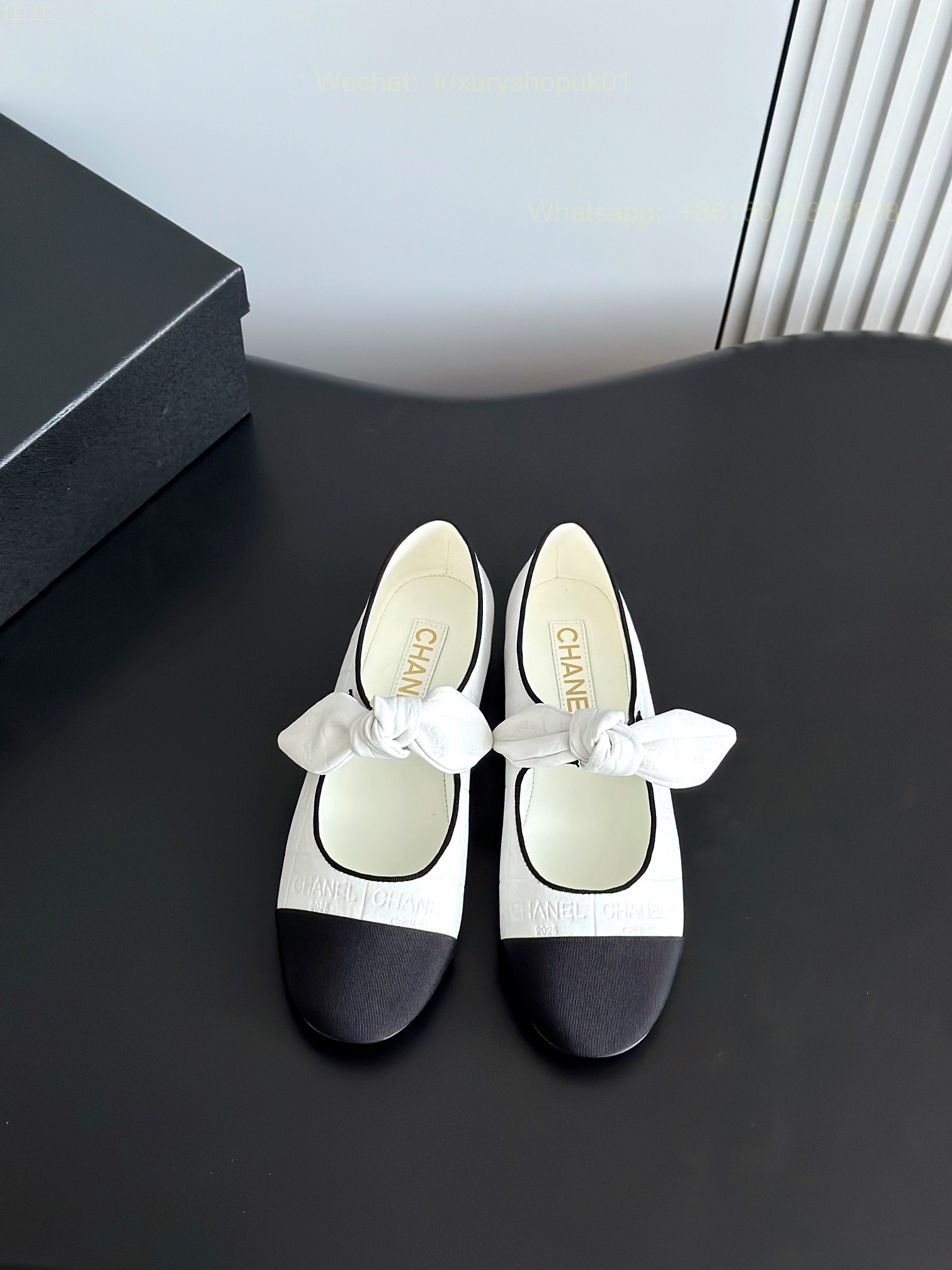 Chanel Bow Strap Ballet flats Leather CC Logo Women Shoes