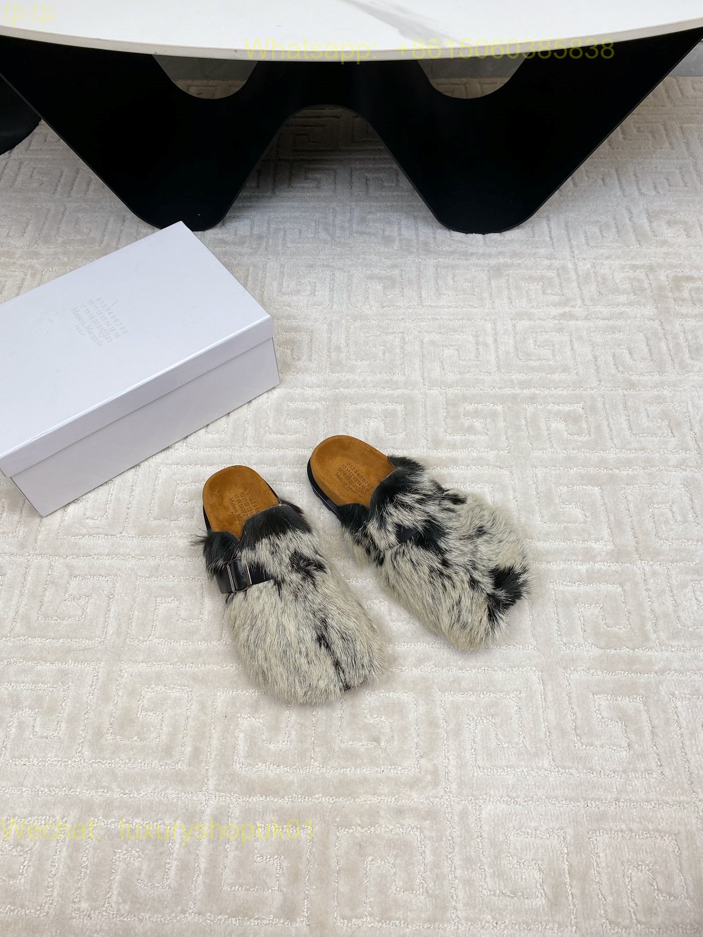 MM6 Maison Margiela fur slippers slip on Women Shoes