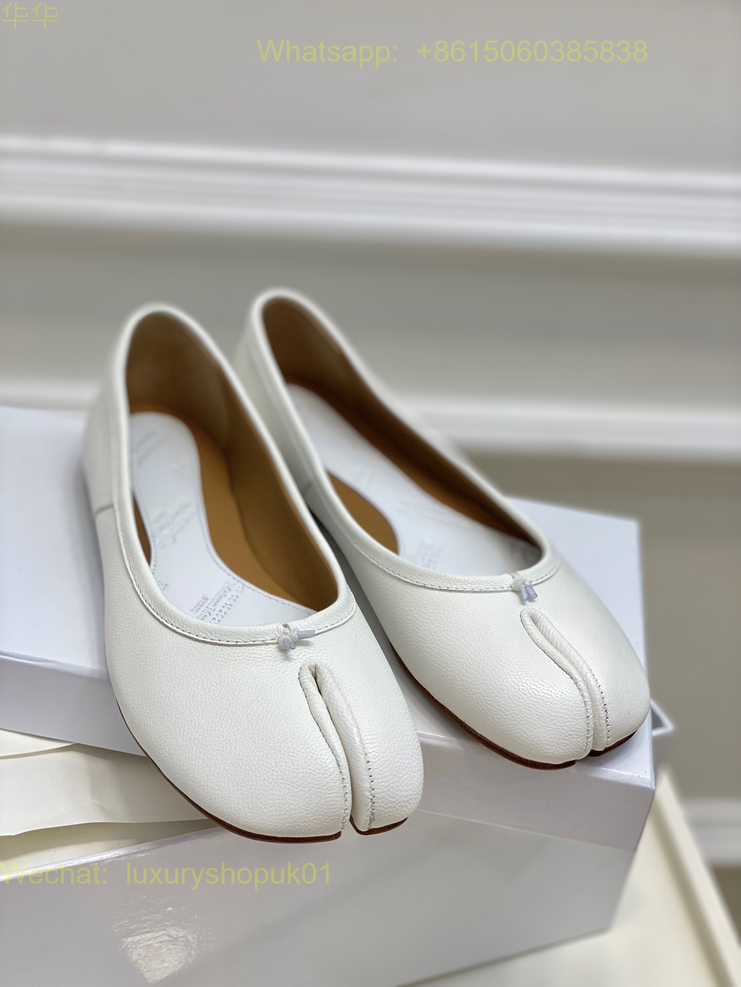 MM6 Maison Margiela tabi stitch-out leather ballerina shoes Women Flat Shoes