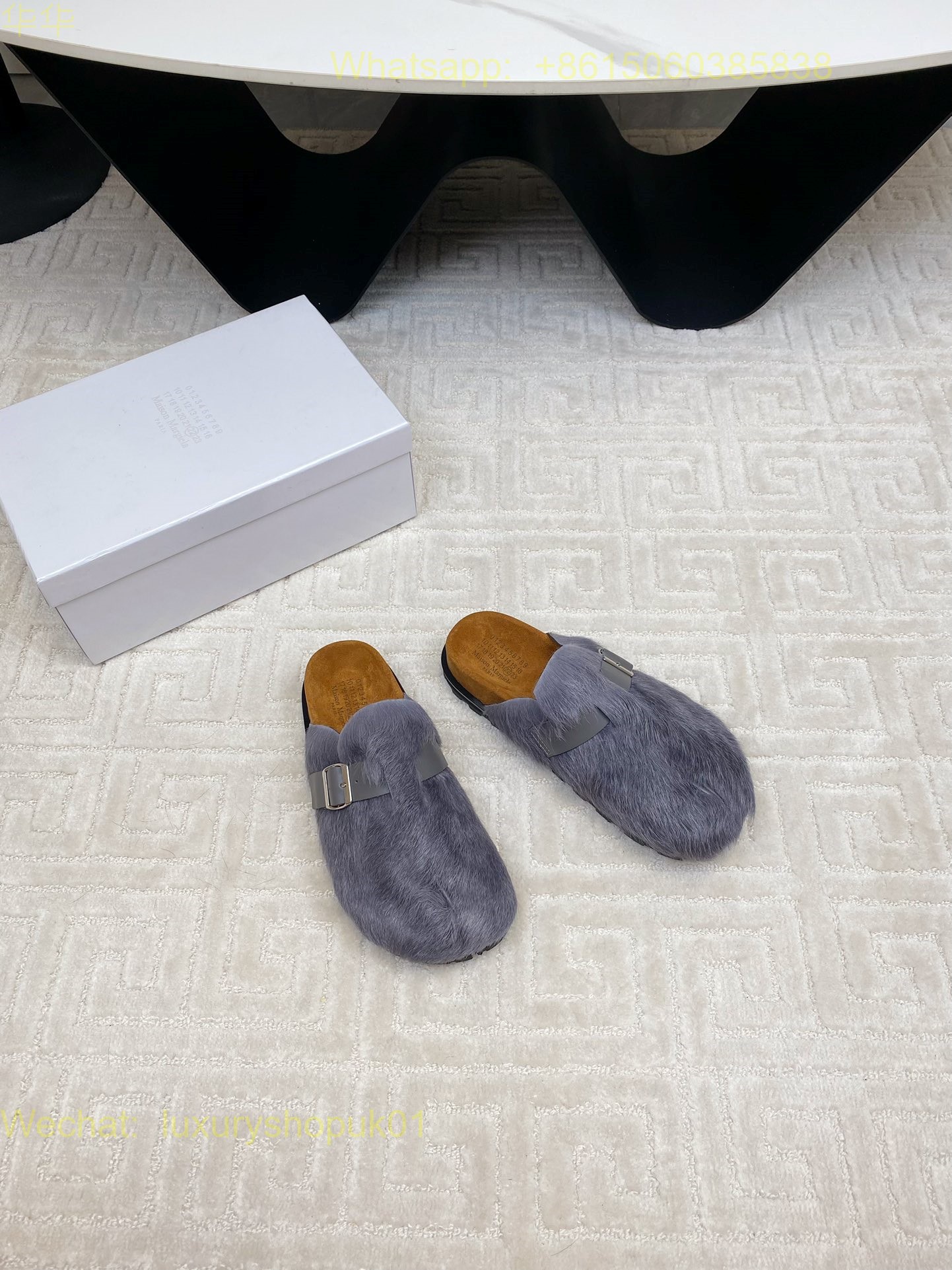 MM6 Maison Margiela fur slippers slip on Women Shoes