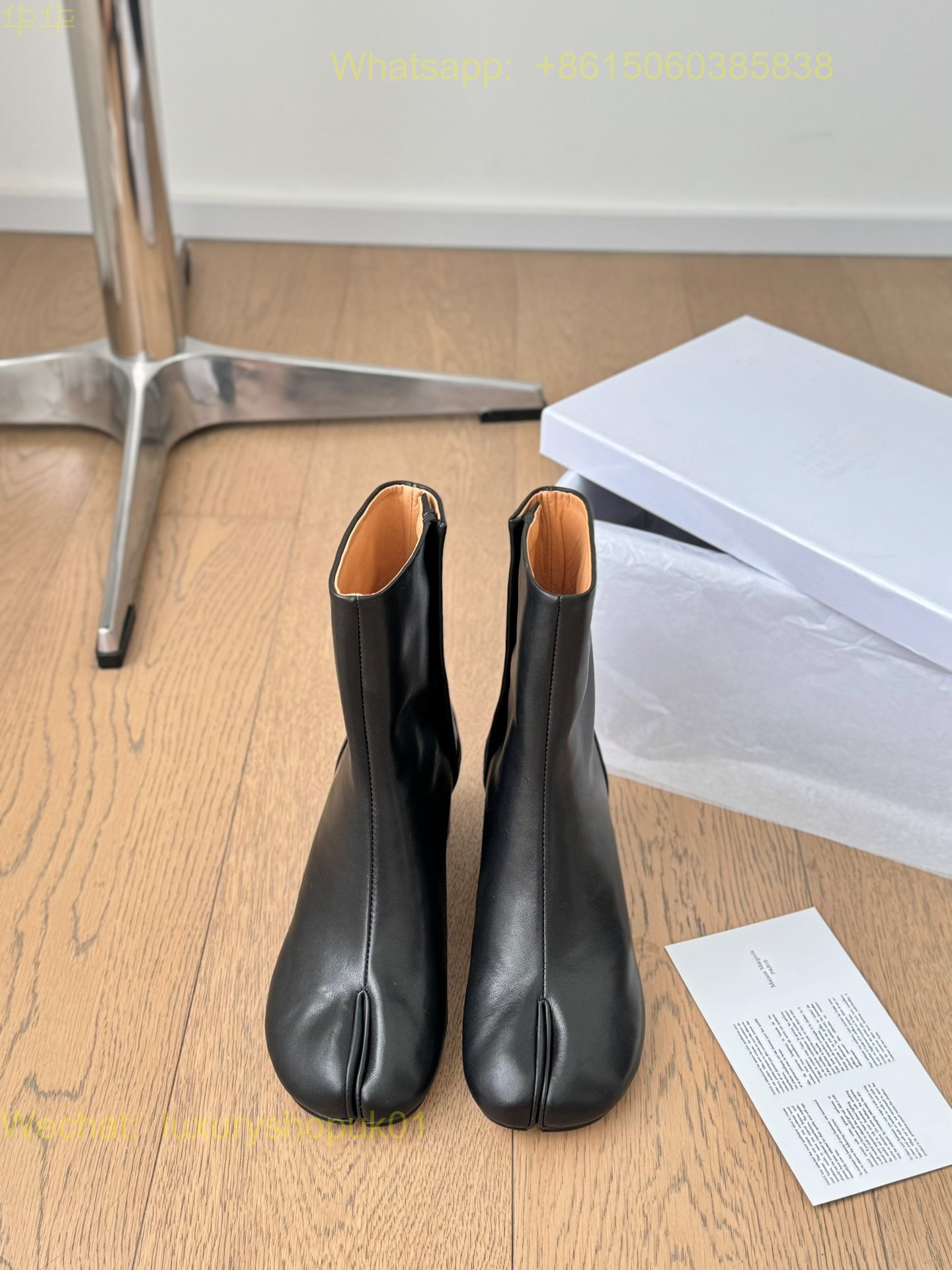 Maison Margiela Stich-Out Leather Anatomic Tabi Ankle Boots Women Shoes