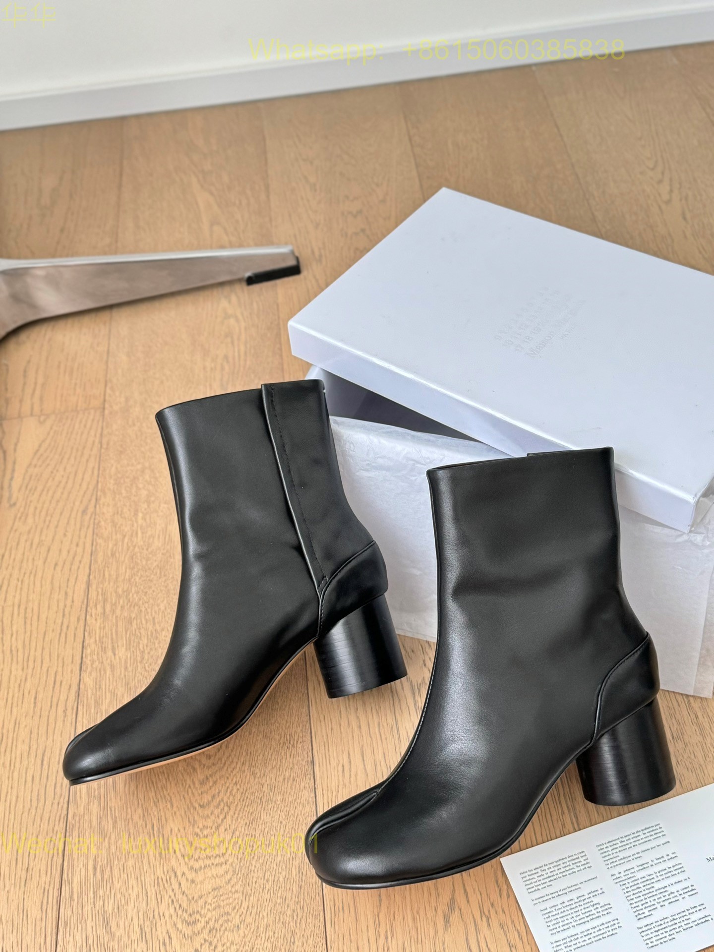 Maison Margiela Stich-Out Leather Anatomic Tabi Ankle Boots Women Shoes