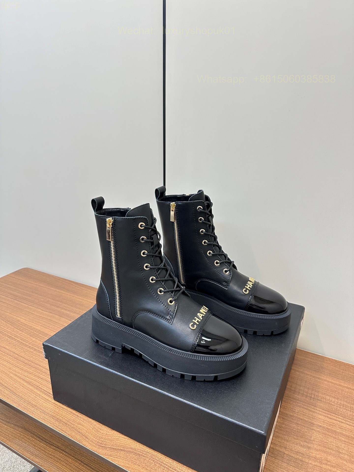 Chanel leather flat Boots Women Shoes