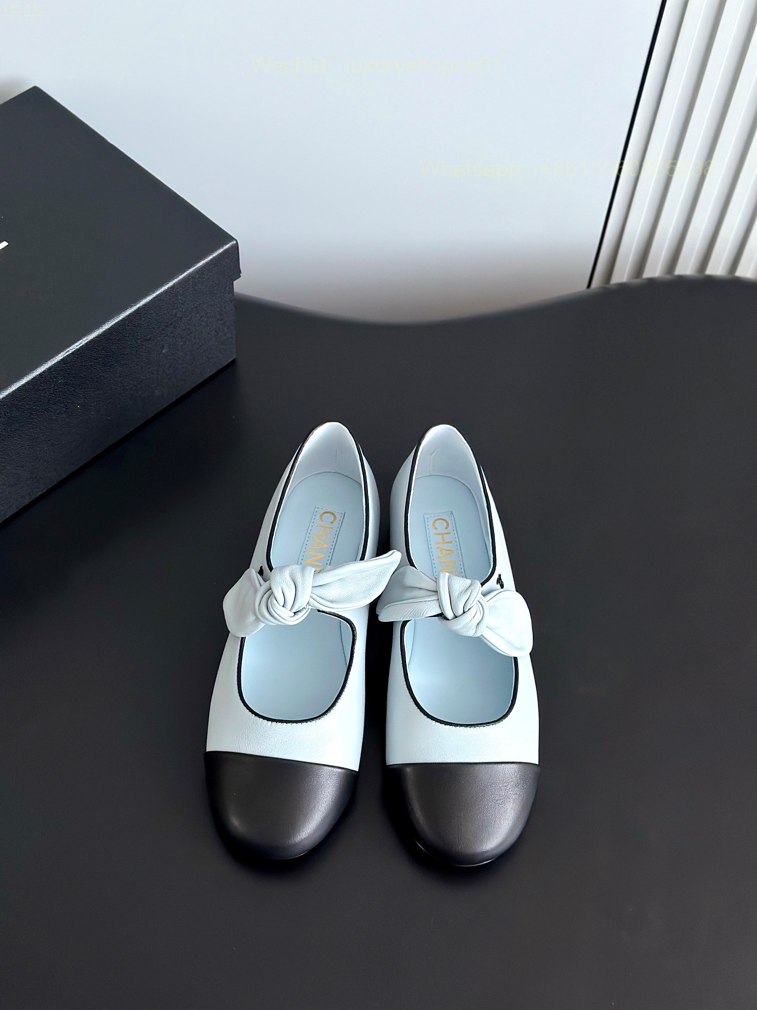 Chanel Bow Strap Ballet flats Leather CC Logo Women Shoes