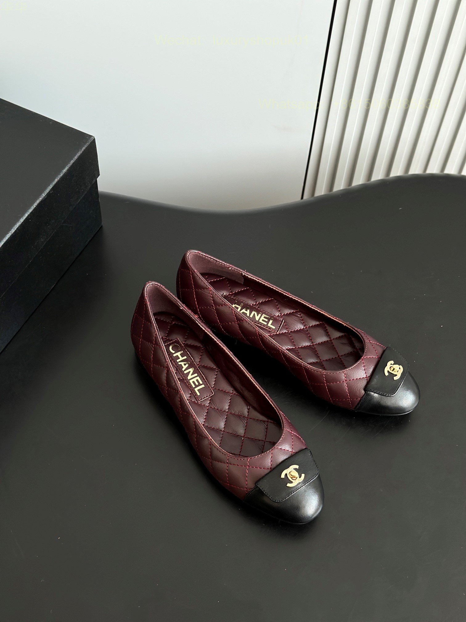 Chanel Leather cap toe Ballet flat CC Logo Women Shoes