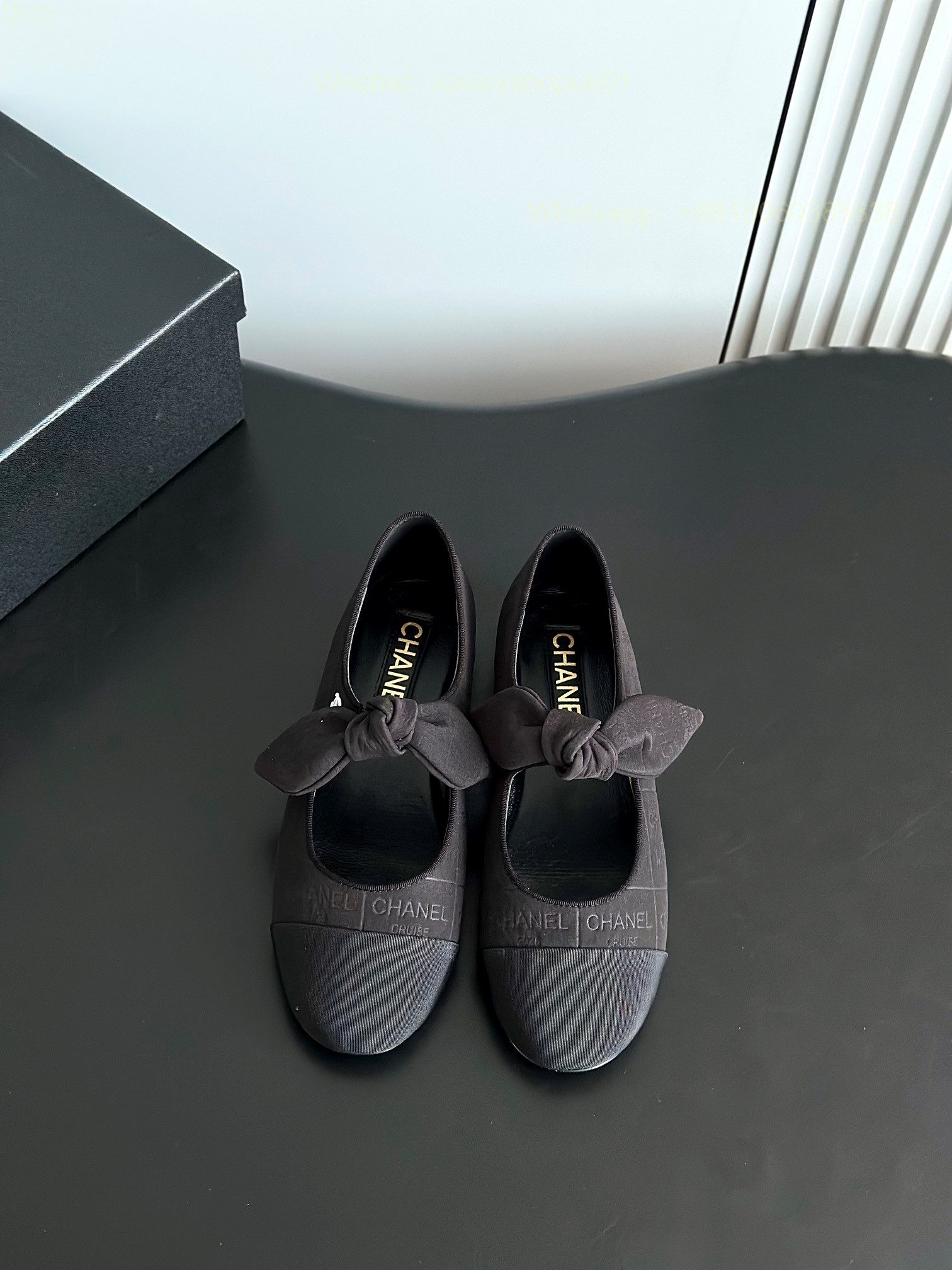 Chanel Bow Strap Ballet flats Leather CC Logo Women Shoes