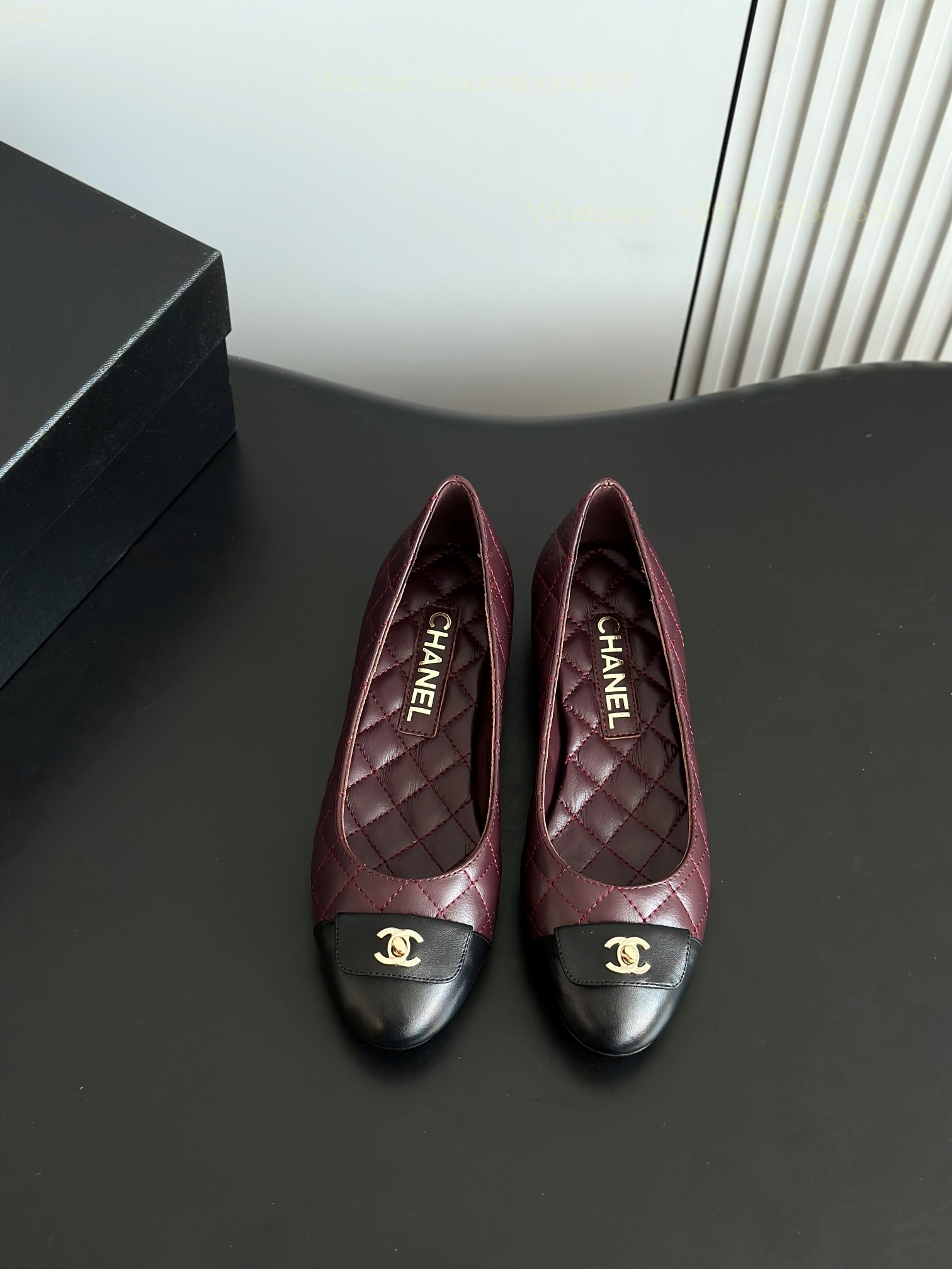 Chanel Leather cap toe Ballet flat CC Logo Women Shoes