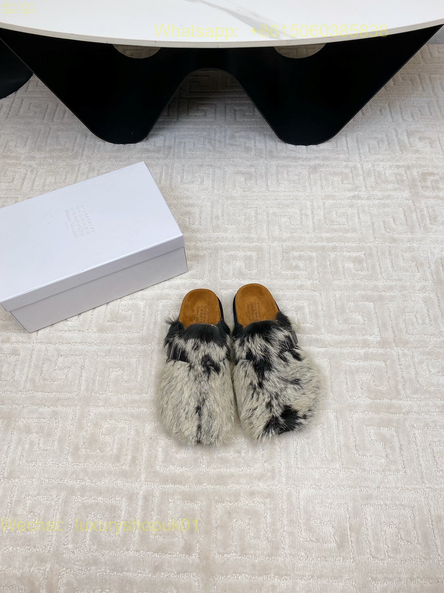 MM6 Maison Margiela fur slippers slip on Women Shoes