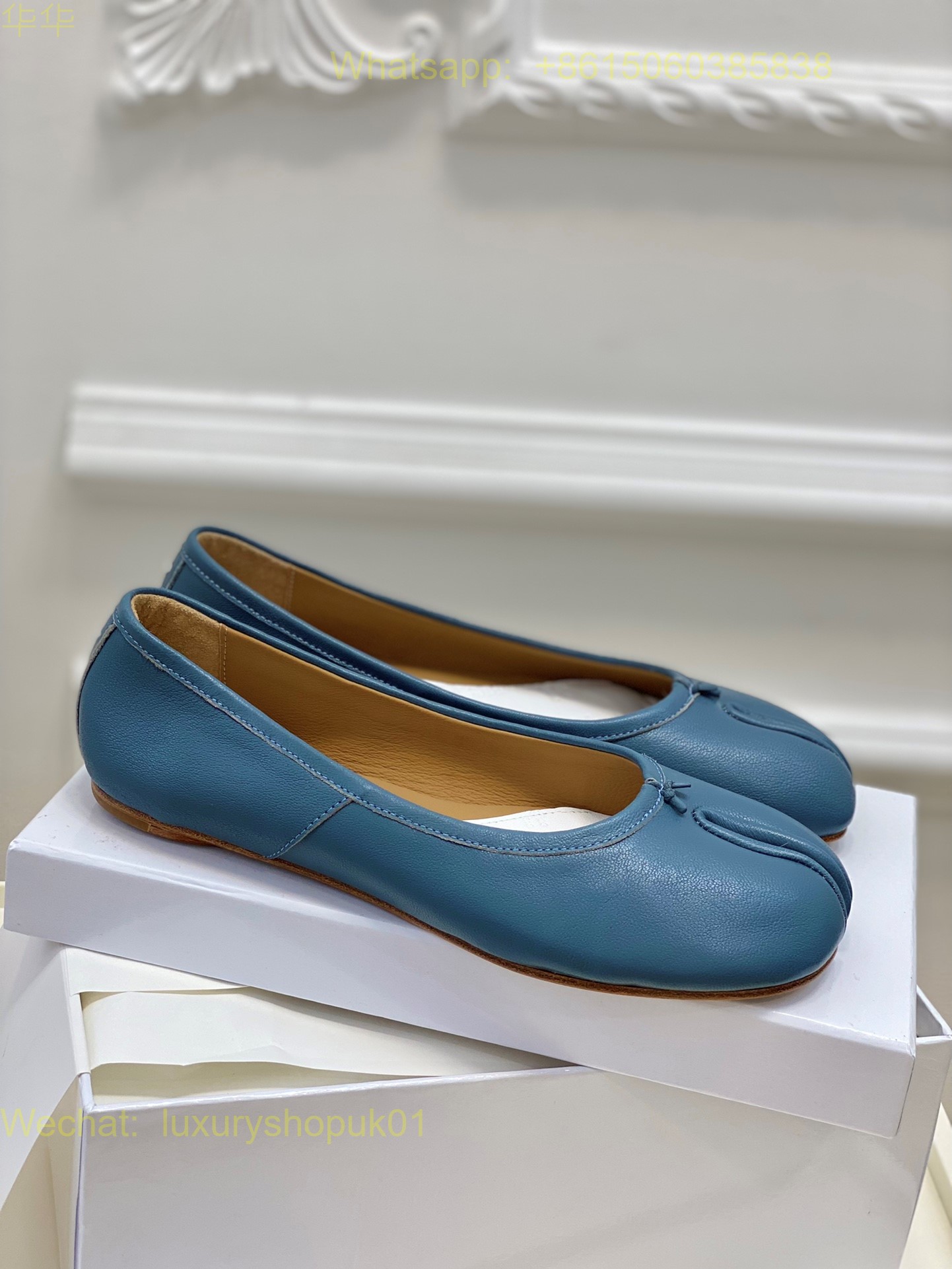 MM6 Maison Margiela tabi stitch-out leather ballerina shoes Women Flat Shoes