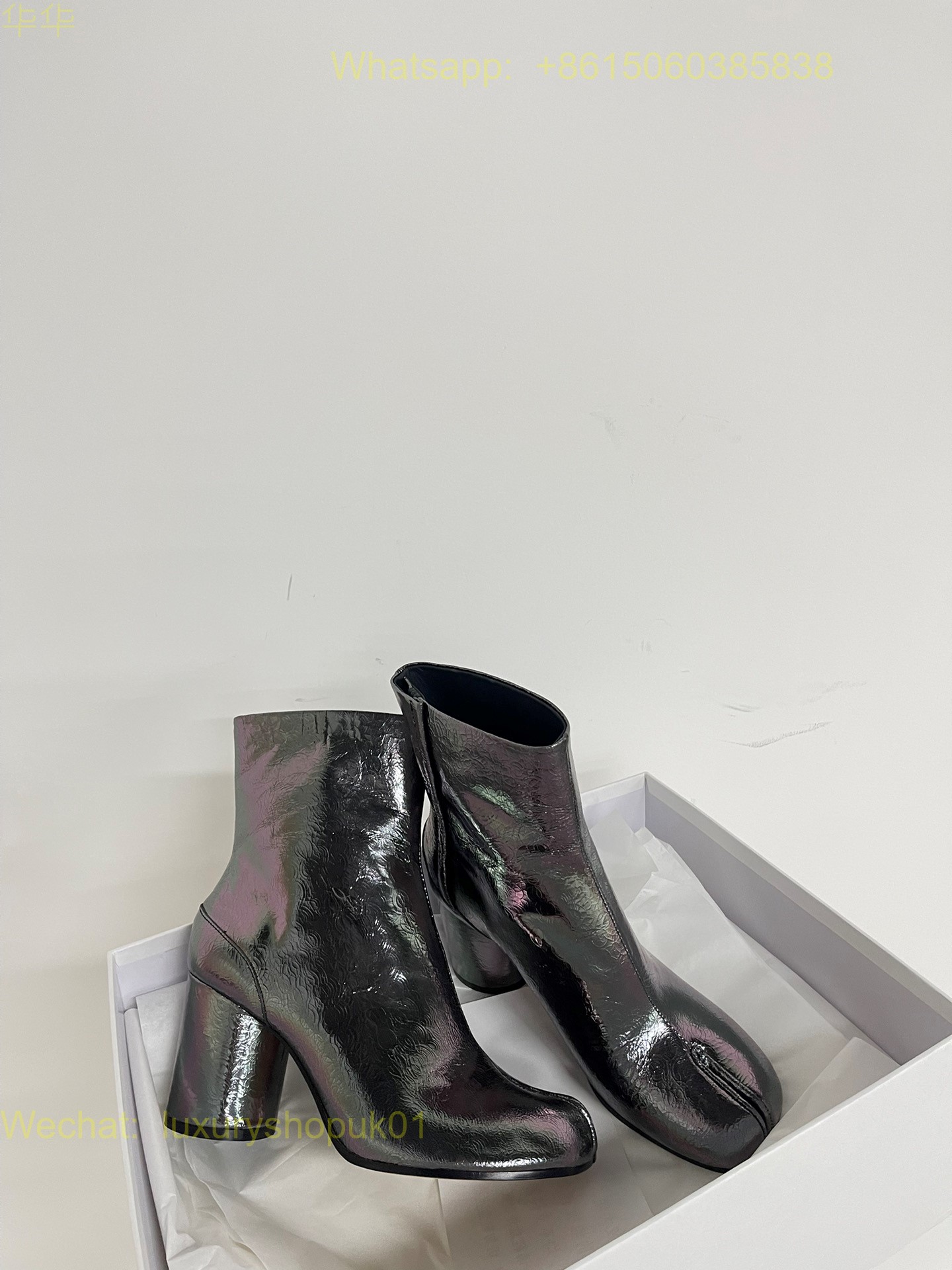 Maison Margiela Stich-Out Leather Anatomic Tabi Ankle Boots Women Shoes