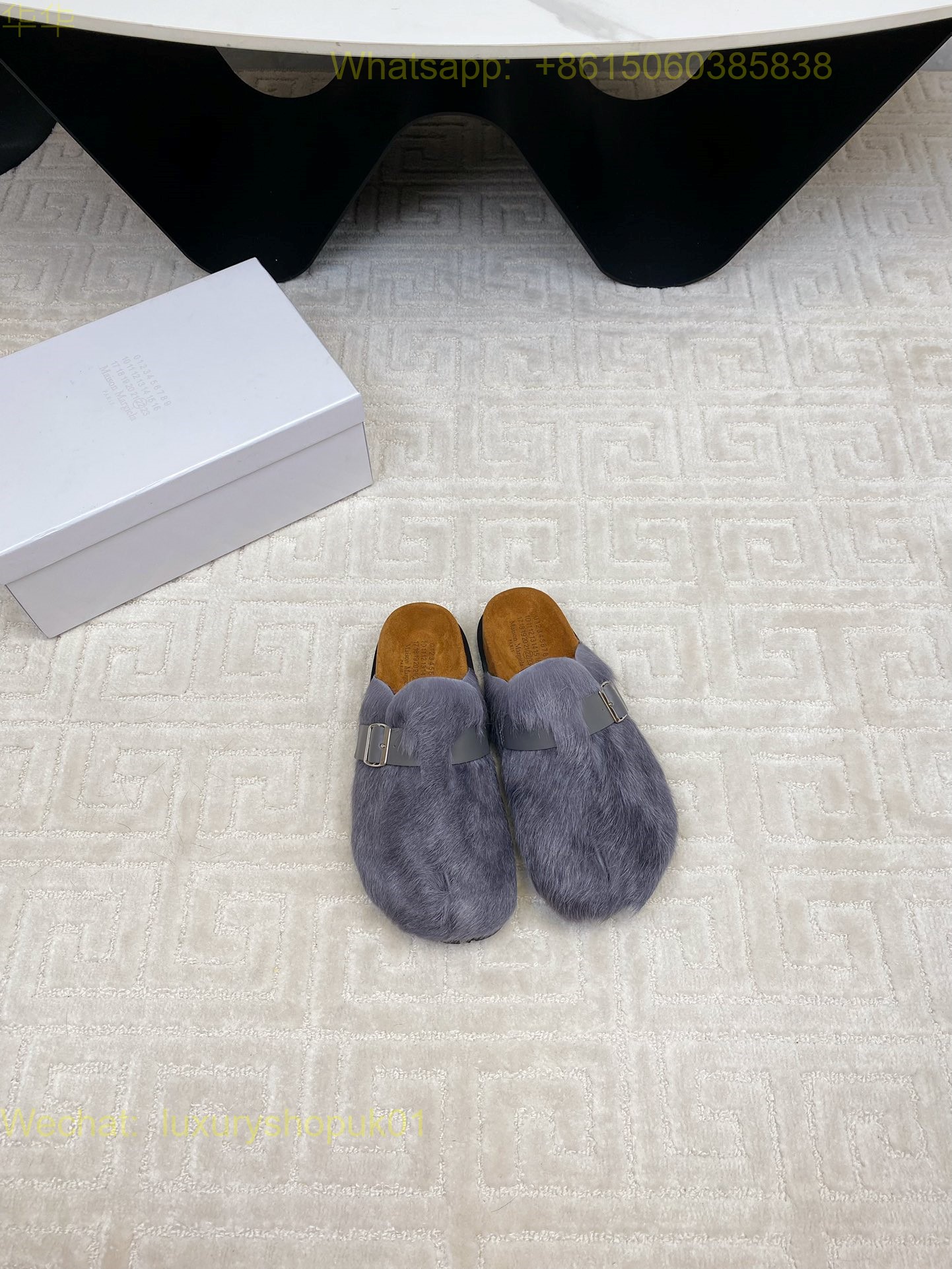 MM6 Maison Margiela fur slippers slip on Women Shoes