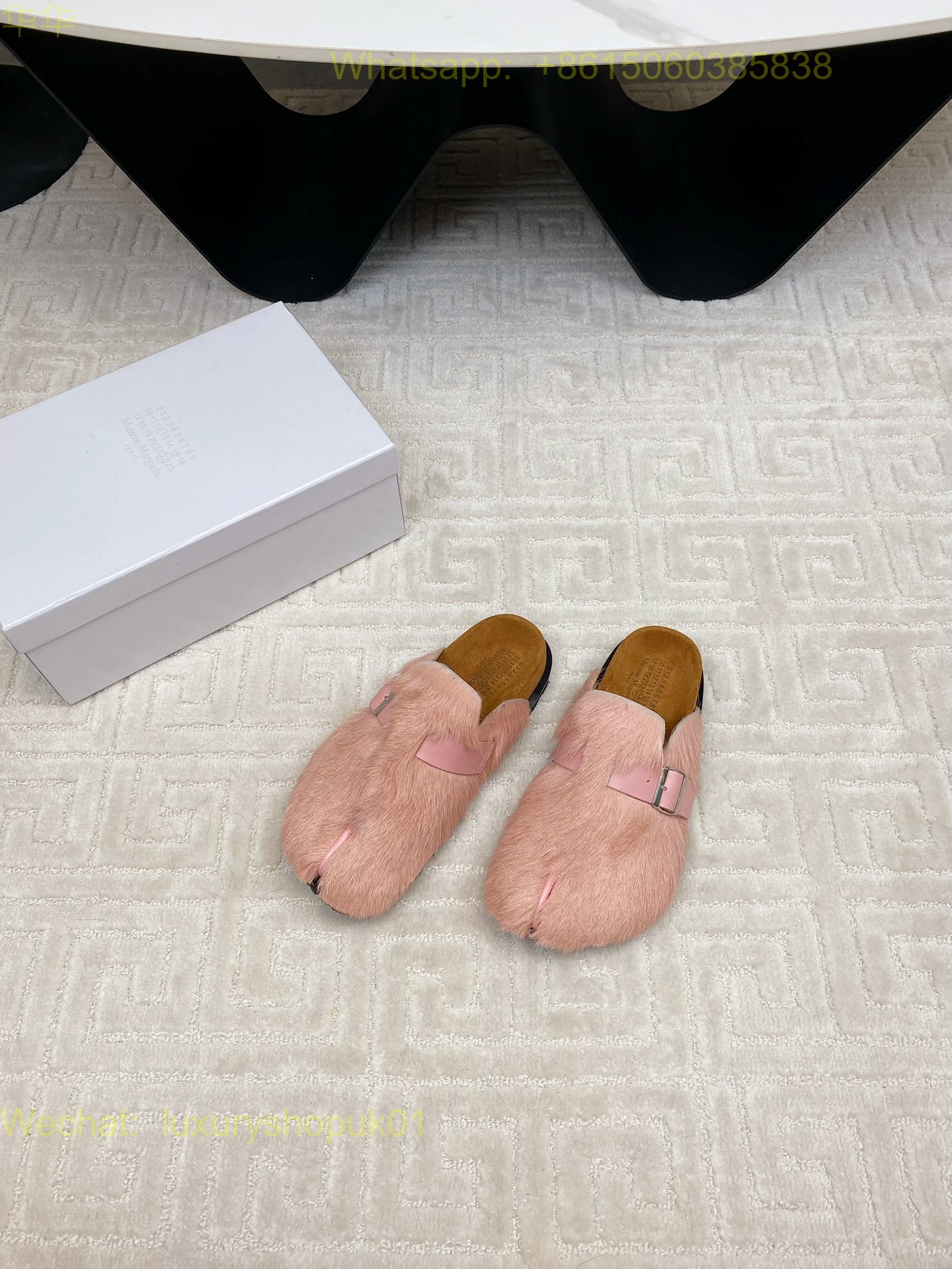 MM6 Maison Margiela fur slippers slip on Women Shoes