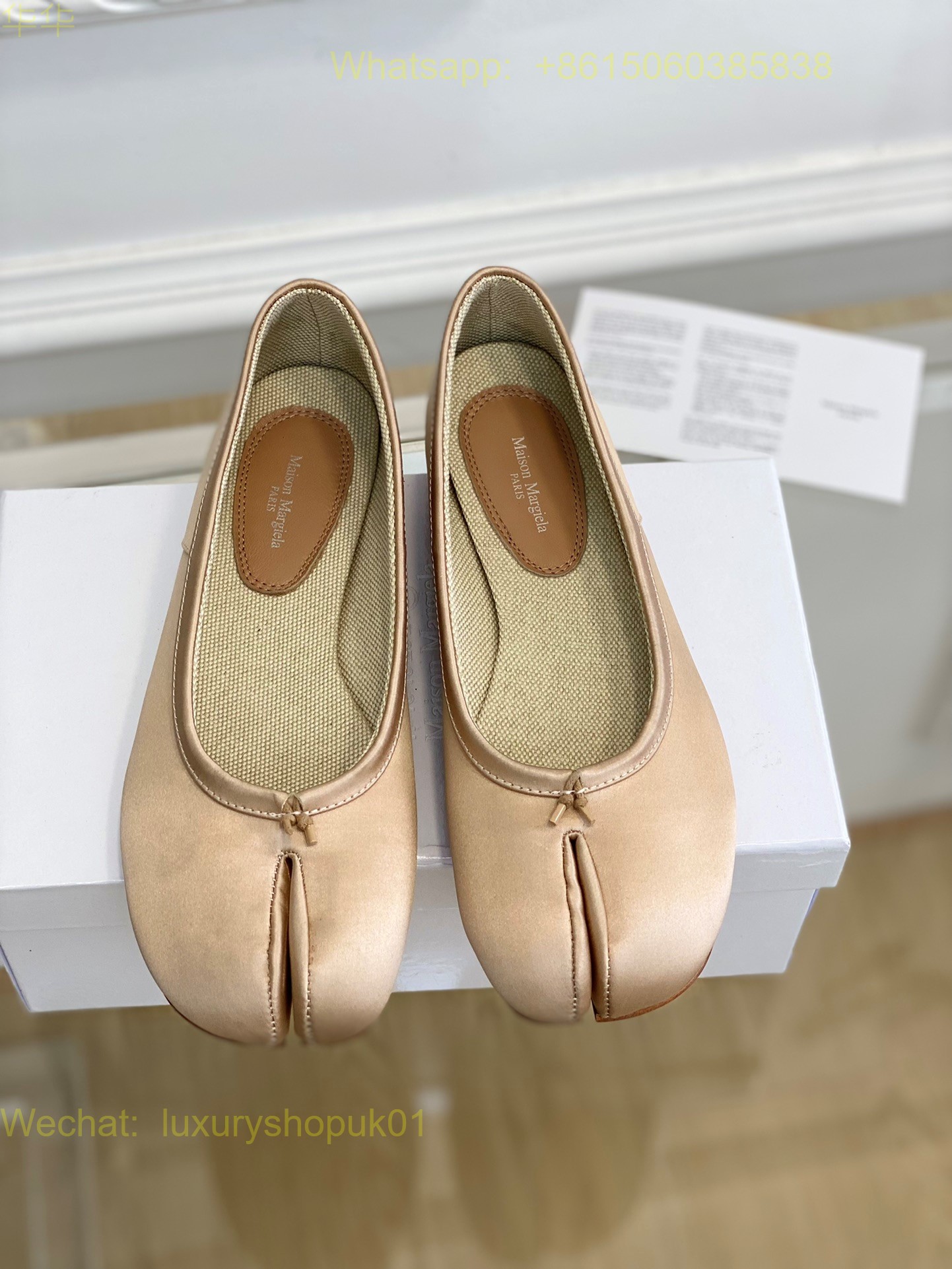 MM6 Maison Margiela tabi stitch-out satin slik ballerina shoes Women Flat Shoes
