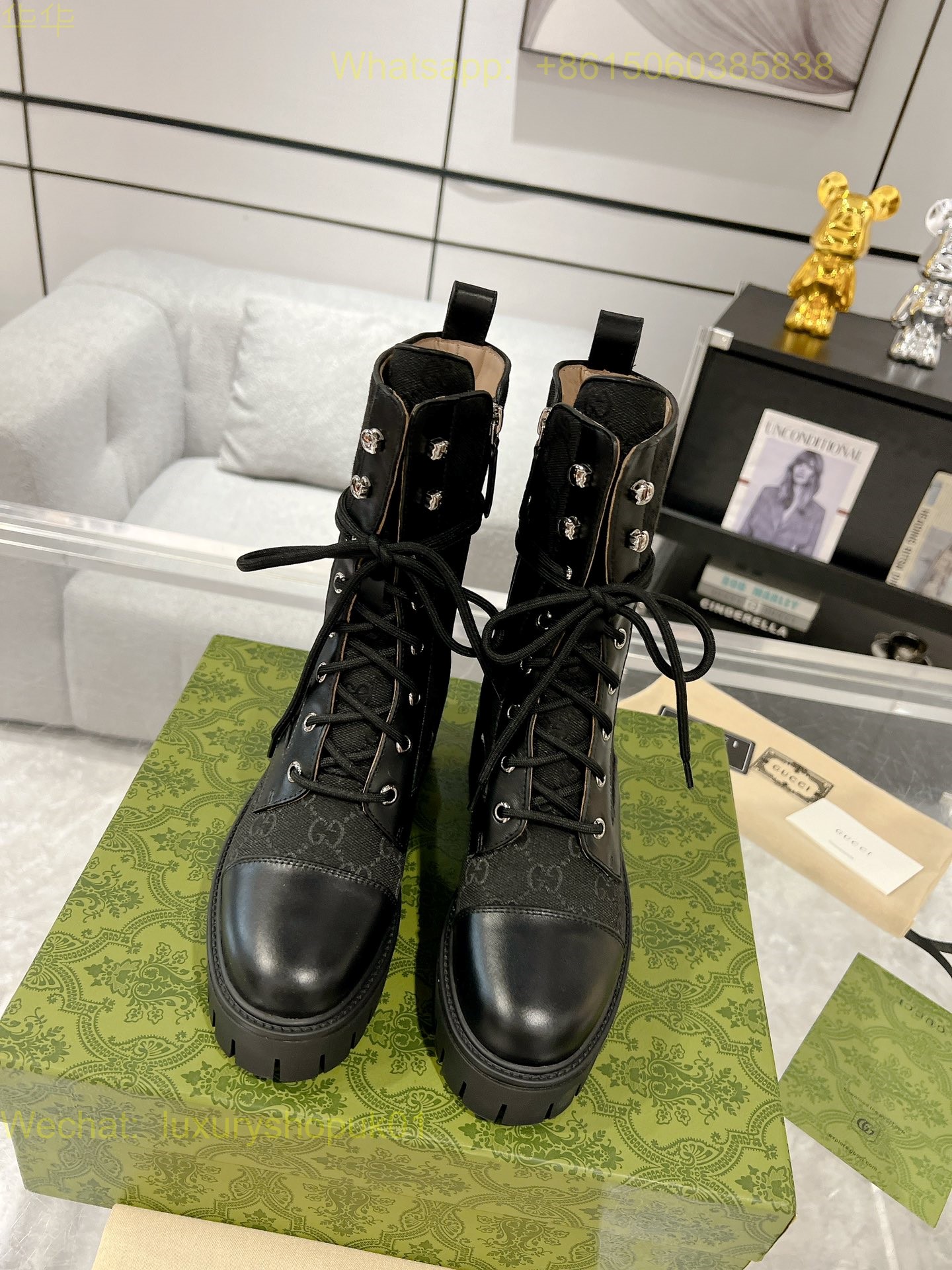 Gucci lace up Ankle Boot Women Shoes