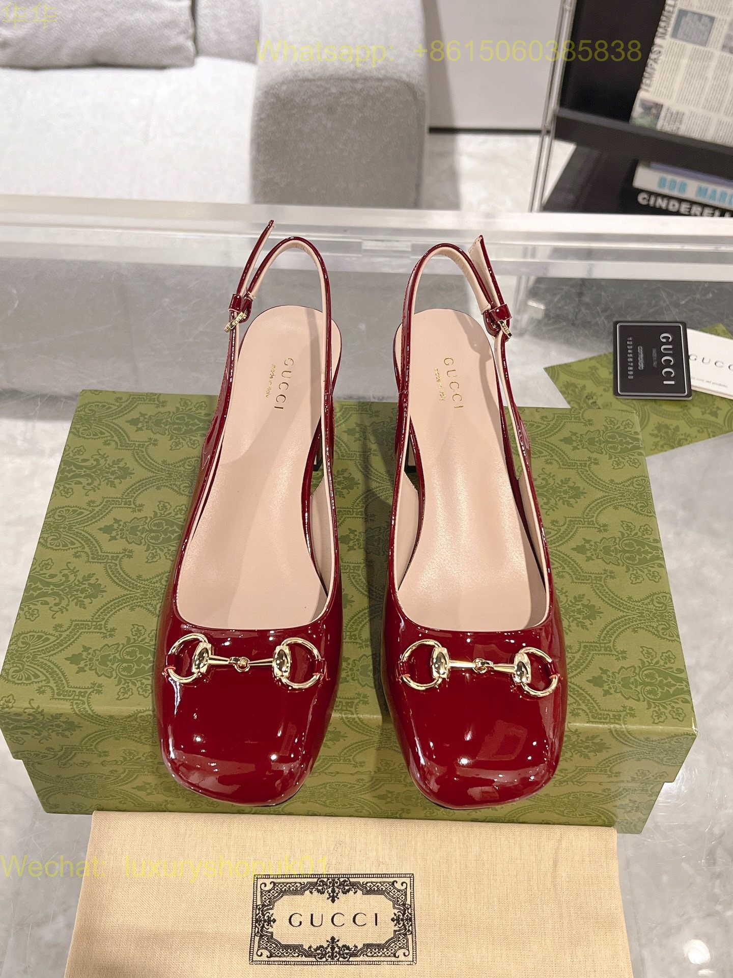 Gucci Mid-heel Slingback Horsebit Women Shoes