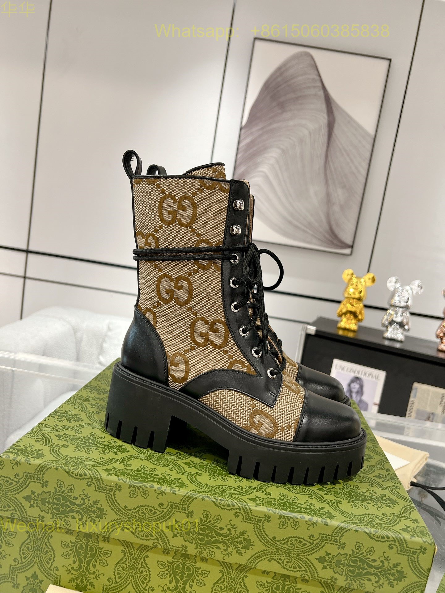 Gucci lace up Ankle Boot Women Shoes