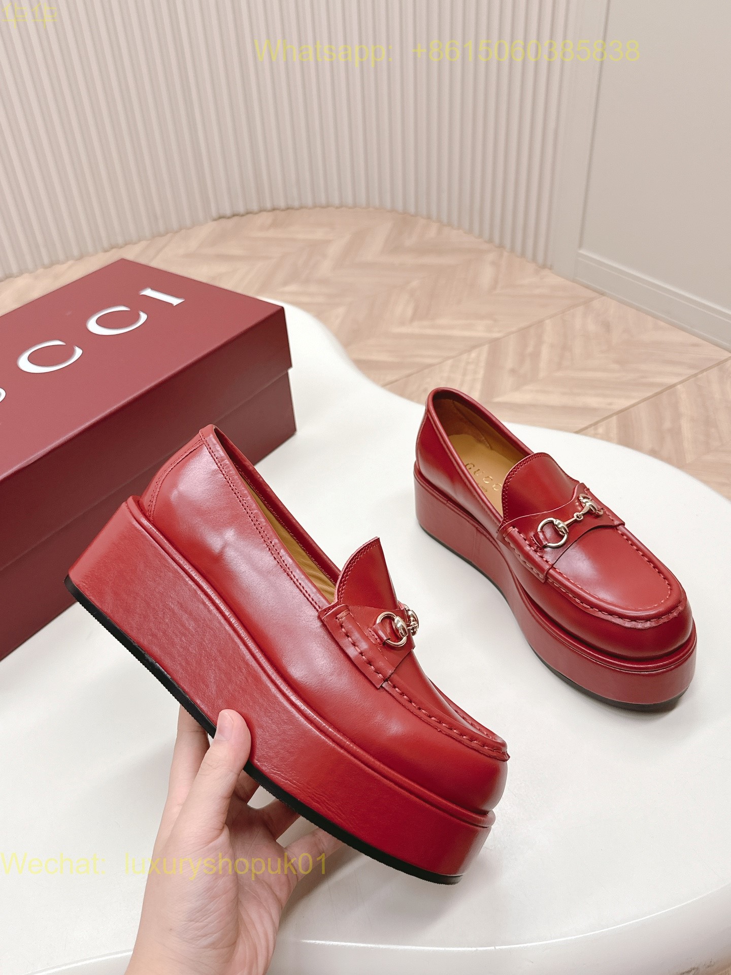 Gucci Horsebit Platform Loafer Women Shoes