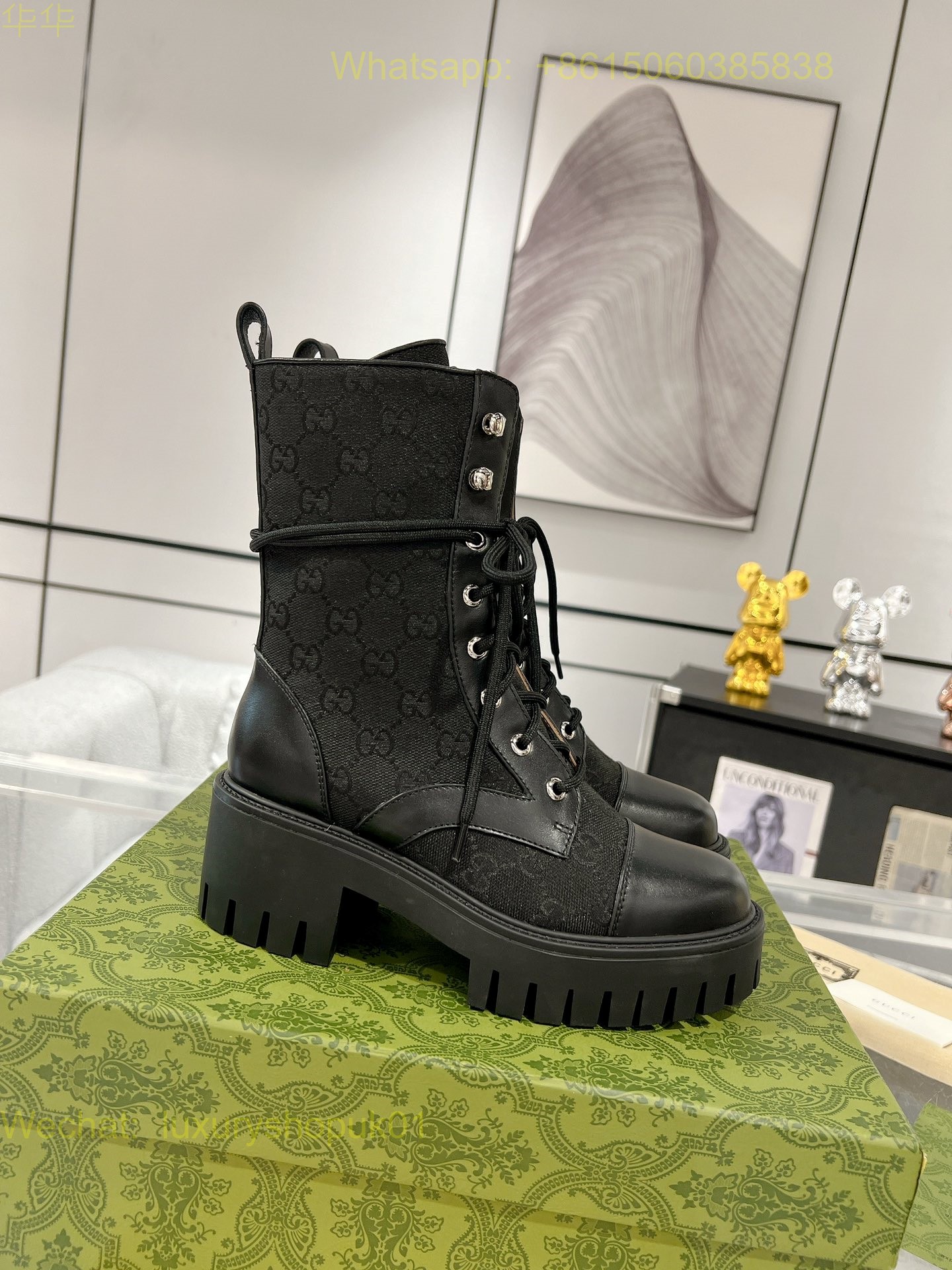 Gucci lace up Ankle Boot Women Shoes