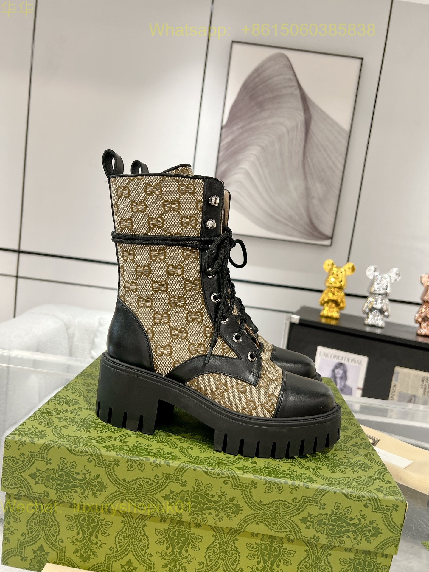 Gucci lace up Ankle Boot Women Shoes