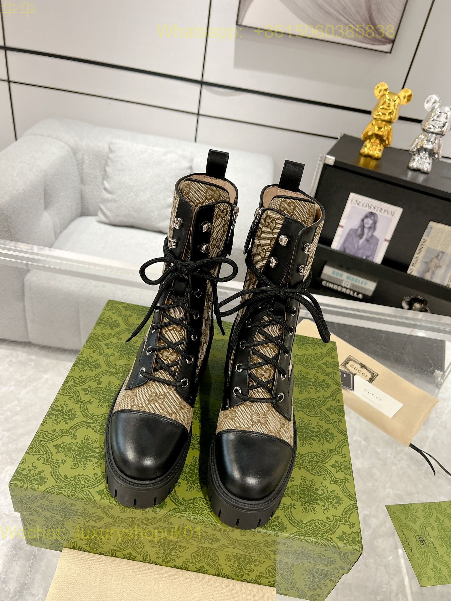 Gucci lace up Ankle Boot Women Shoes
