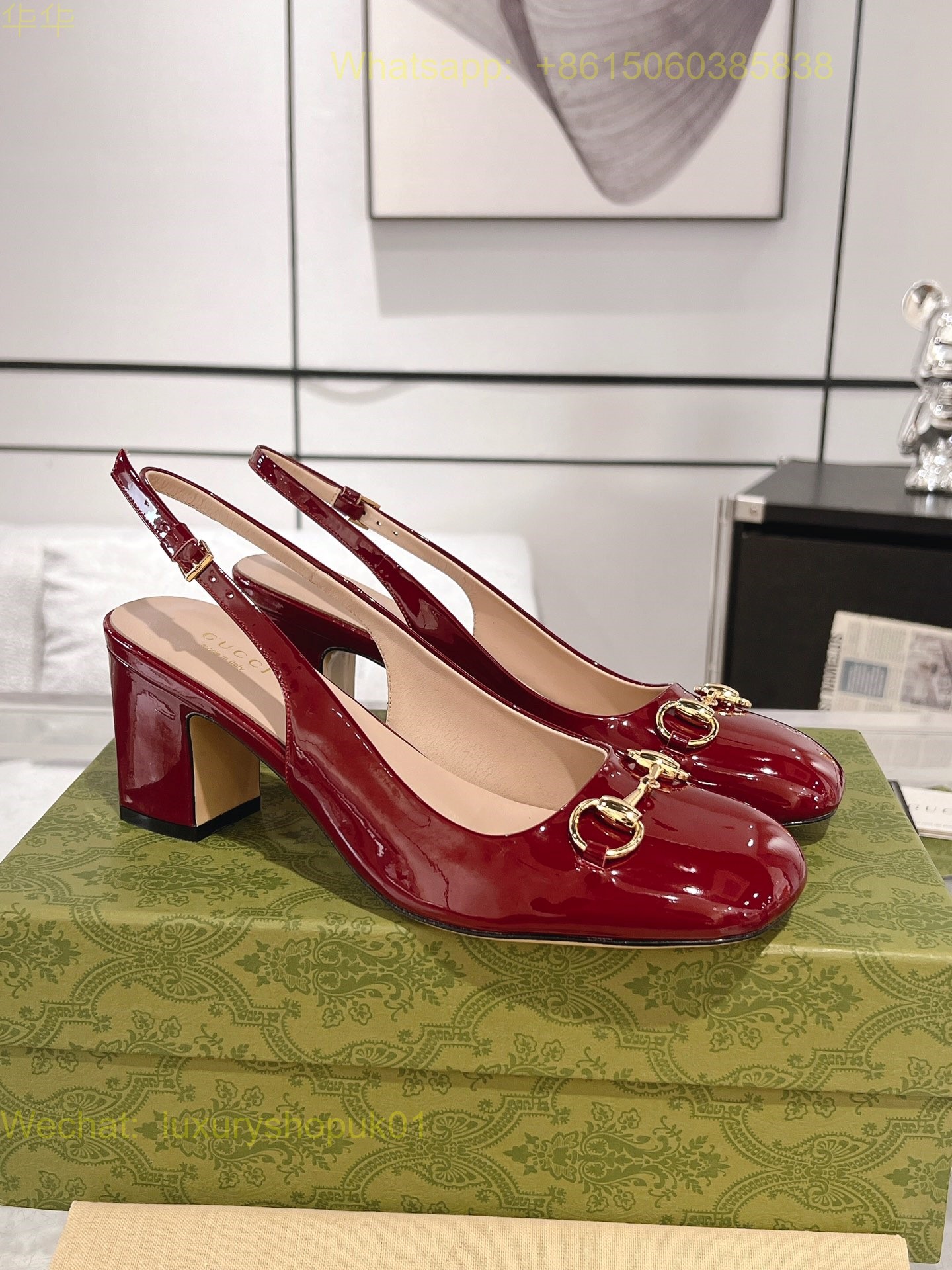 Gucci Mid-heel Slingback Horsebit Women Shoes