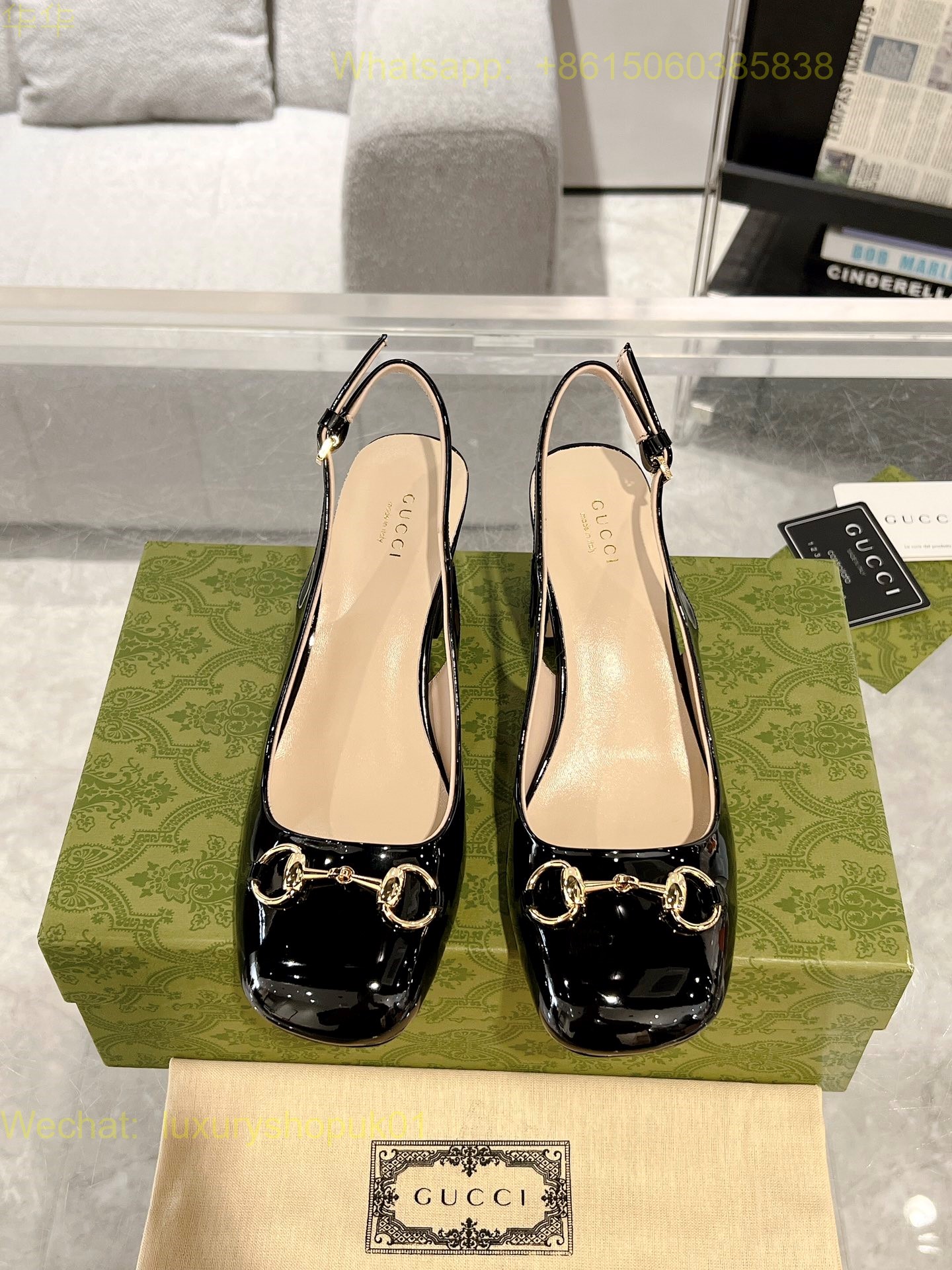 Gucci Mid-heel Slingback Horsebit Women Shoes