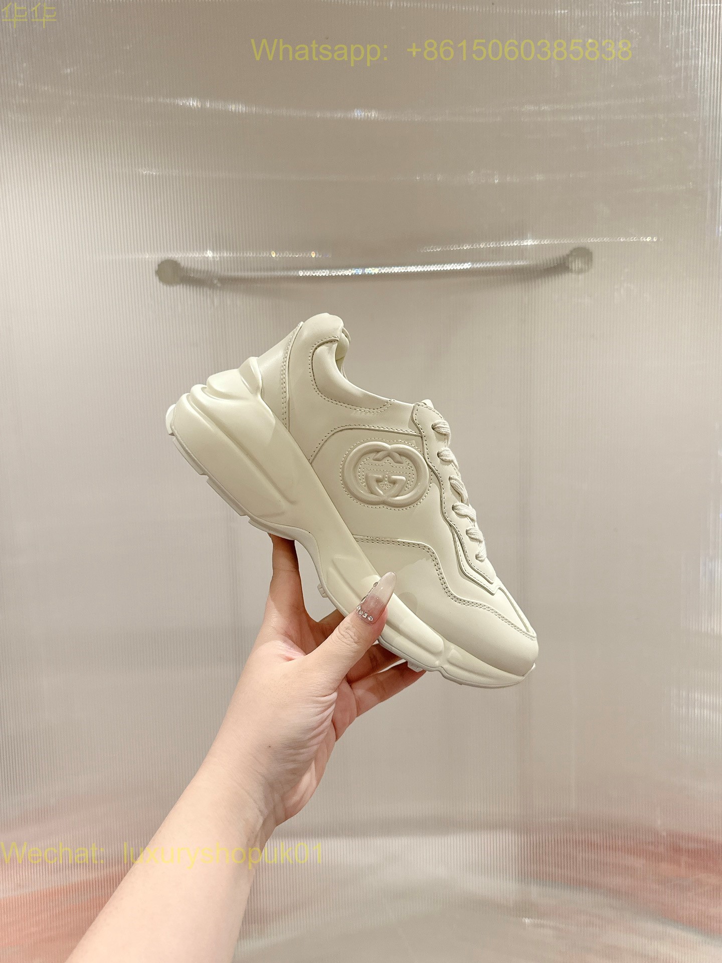 Gucci Rhyton Leather Vintage Sneaker Mens Women Shoes