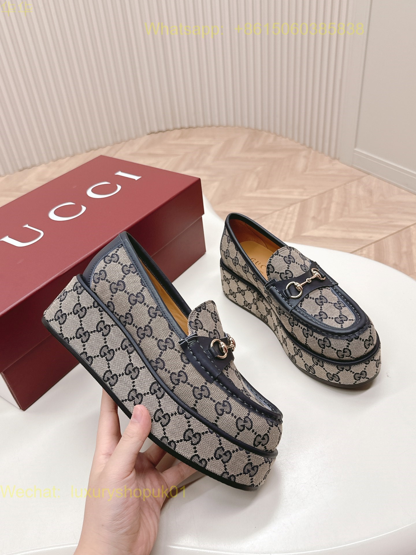 Gucci Horsebit Platform Loafer Women Shoes