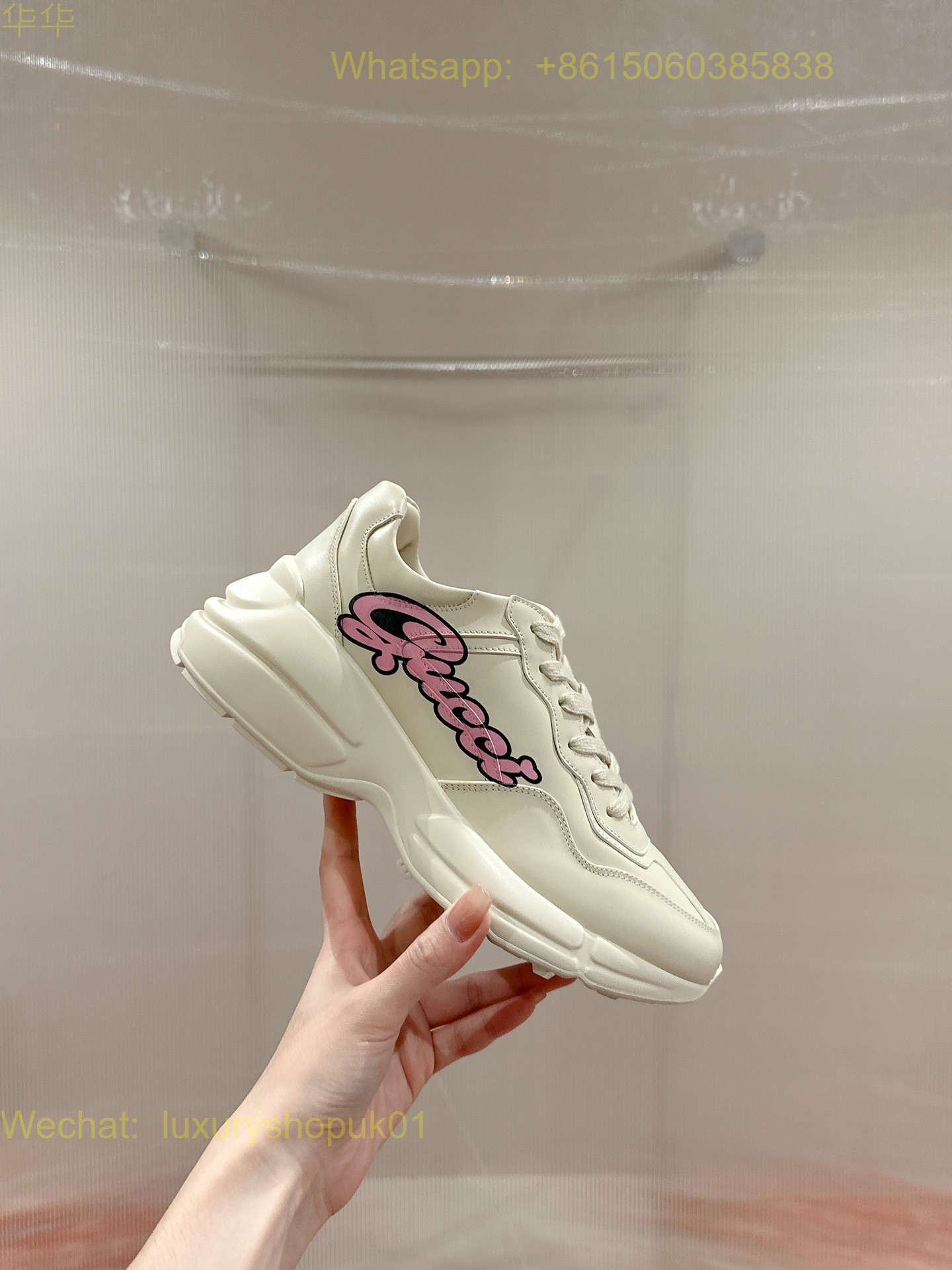 Gucci Rhyton Leather Vintage Sneaker Mens Women Shoes