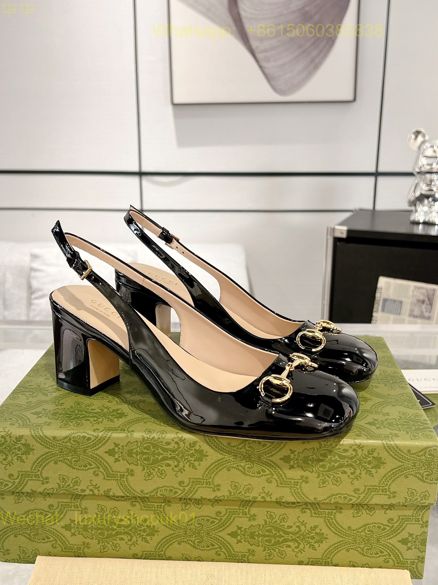 Gucci Mid-heel Slingback Horsebit Women Shoes