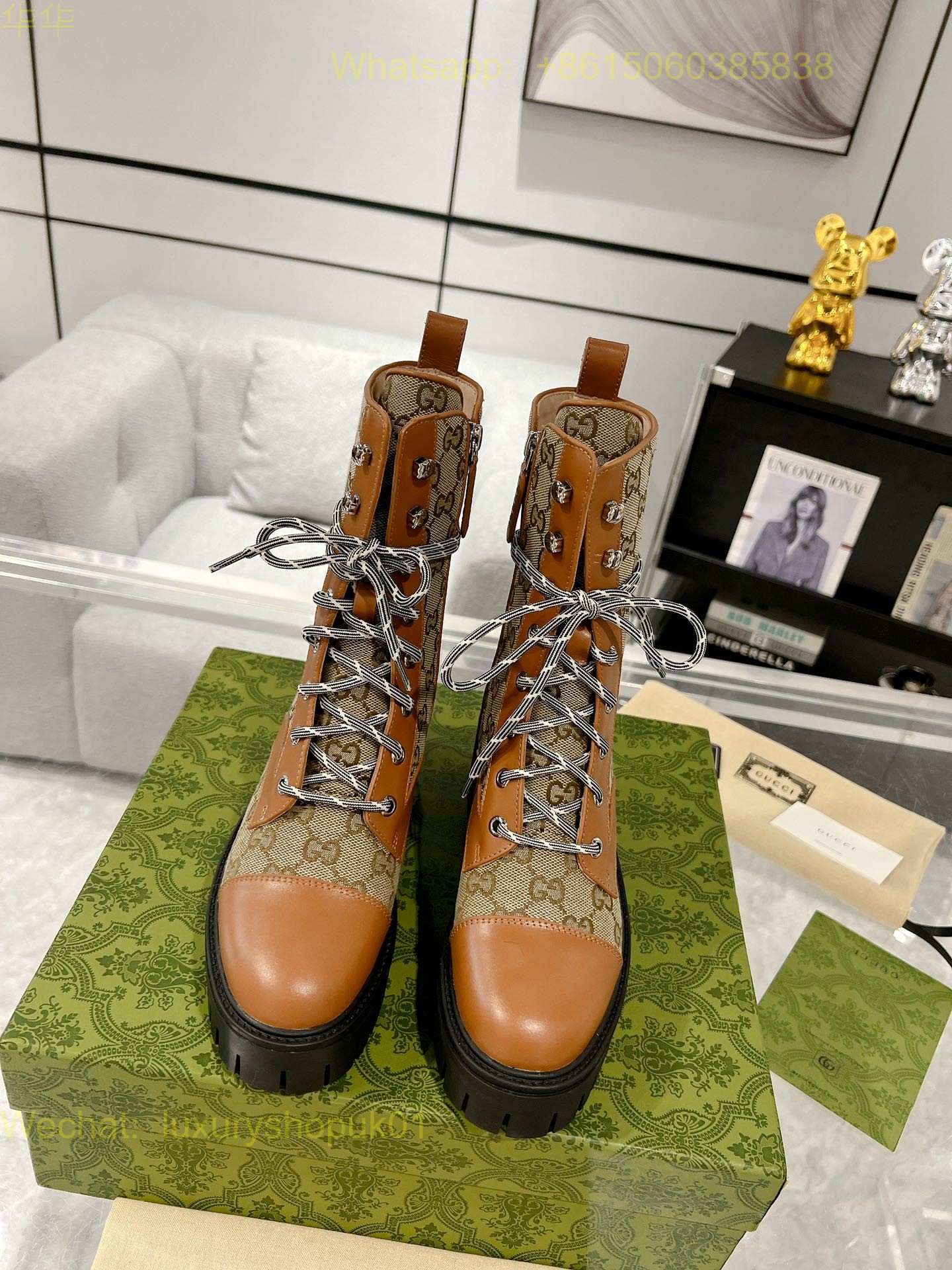 Gucci lace up Ankle Boot Women Shoes