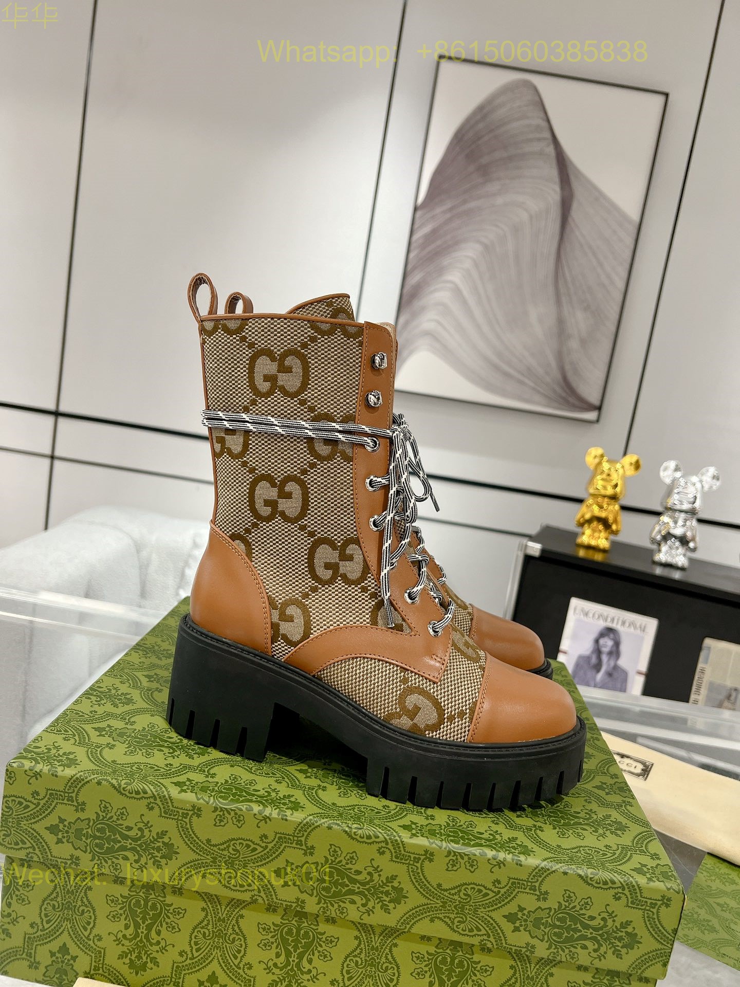 Gucci lace up Ankle Boot Women Shoes