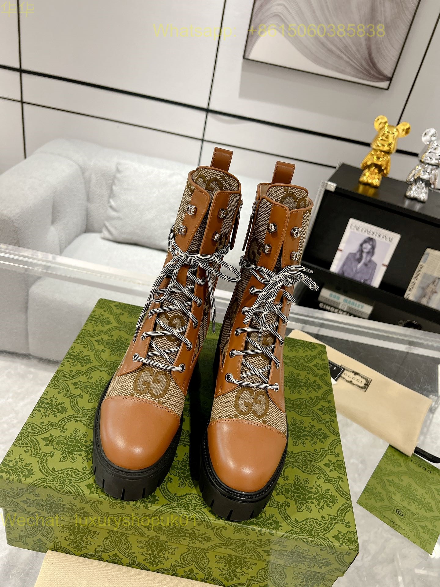 Gucci lace up Ankle Boot Women Shoes