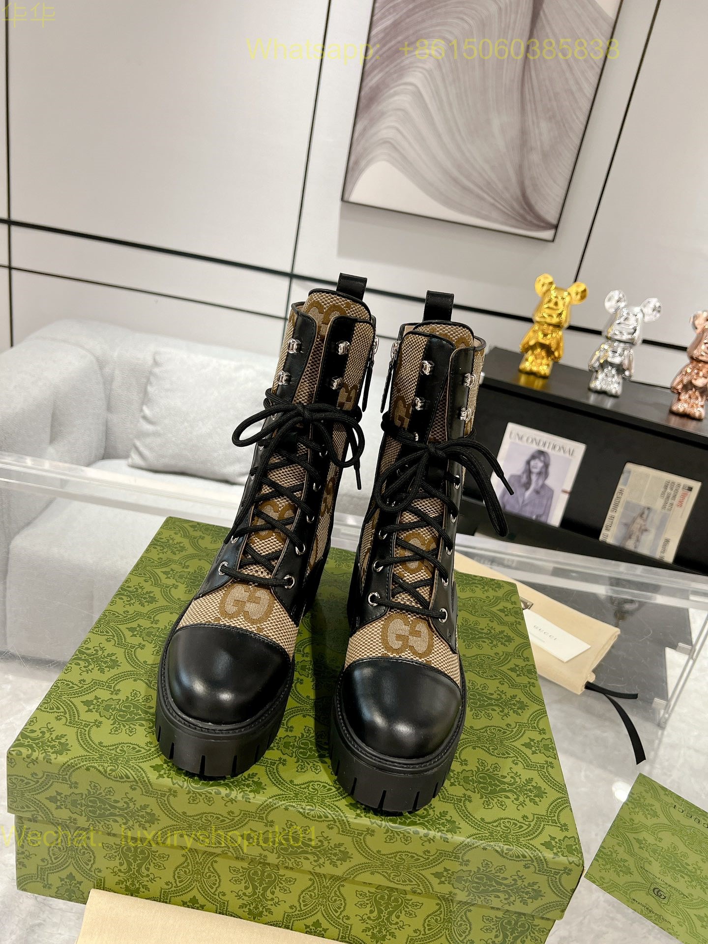 Gucci lace up Ankle Boot Women Shoes