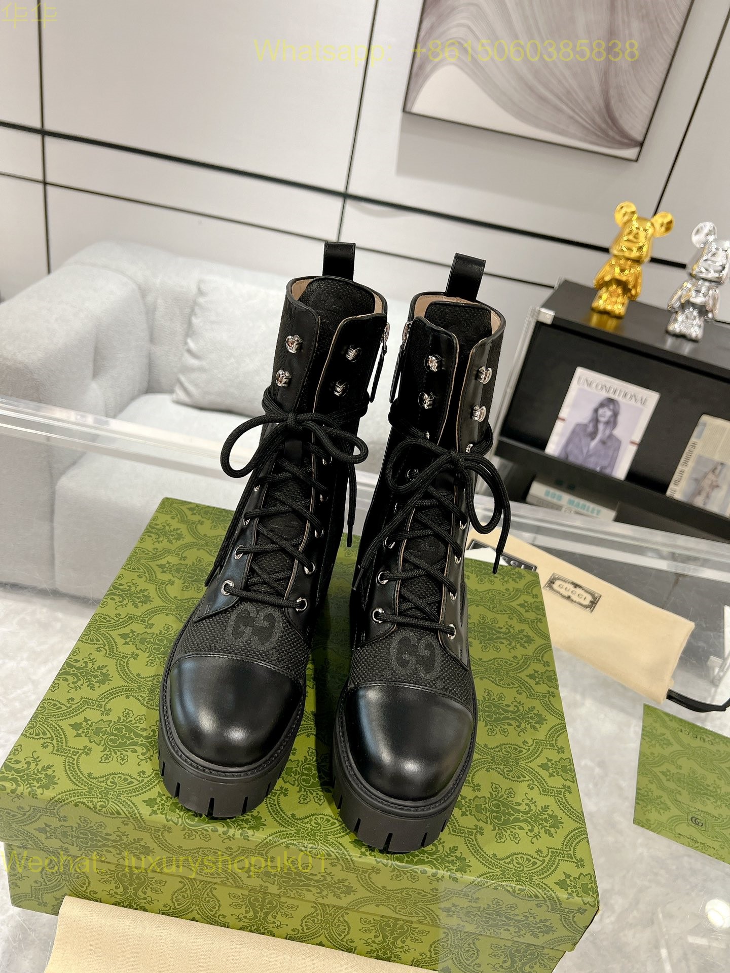 Gucci lace up Ankle Boot Women Shoes